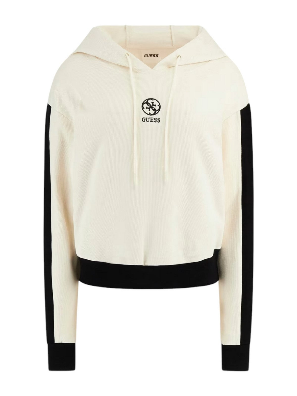 GUESS SPORT Felpa Donna ELA HOODIE SWEATSHIRT V4YQ02 KCDN0 D001 Bianco gioboutiqueweb