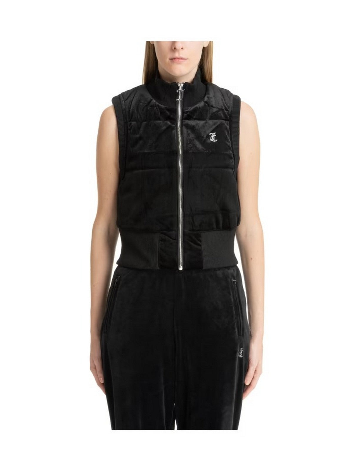 JUICY COUTURE Gilet Donna Thunder 00S Velour Gilet VIJH80456WPFJ00 Nero gioboutiqueweb