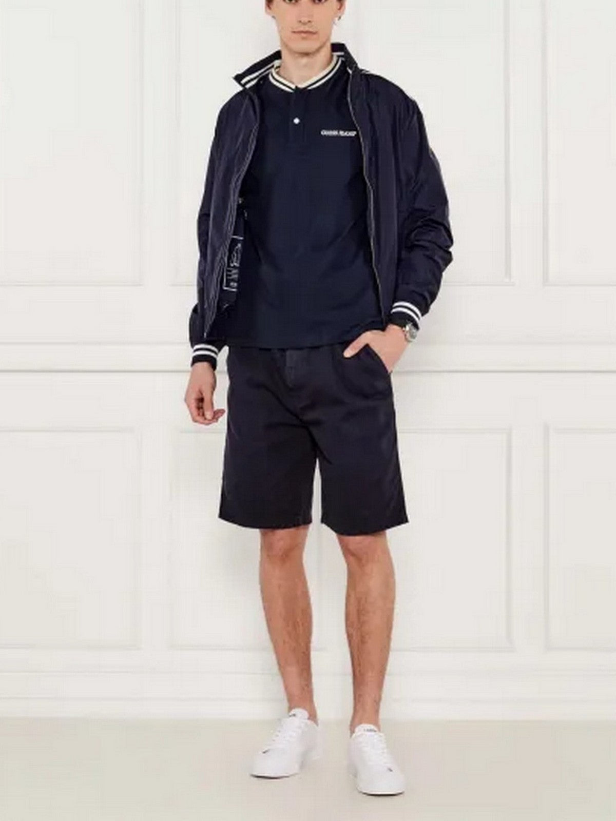 GUESS T-shirt Uomo GJ SS CN REG  HENLEY TEE M5GP49 KCTV1 A71W DARING OCEAN gioboutiqueweb