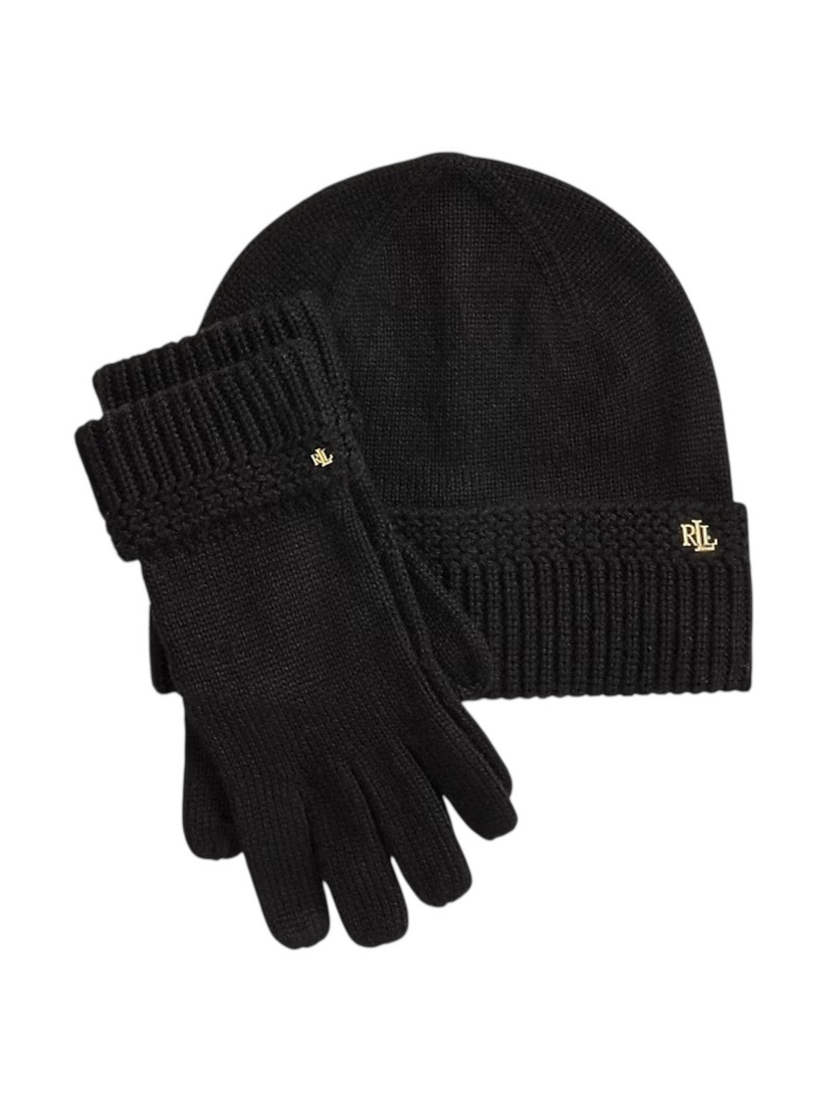 LAUREN RALPH LAUREN Cappello Donna RCKNG BN GLV-GIFT BOX SET 454P04495 001 BLACK gioboutiqueweb