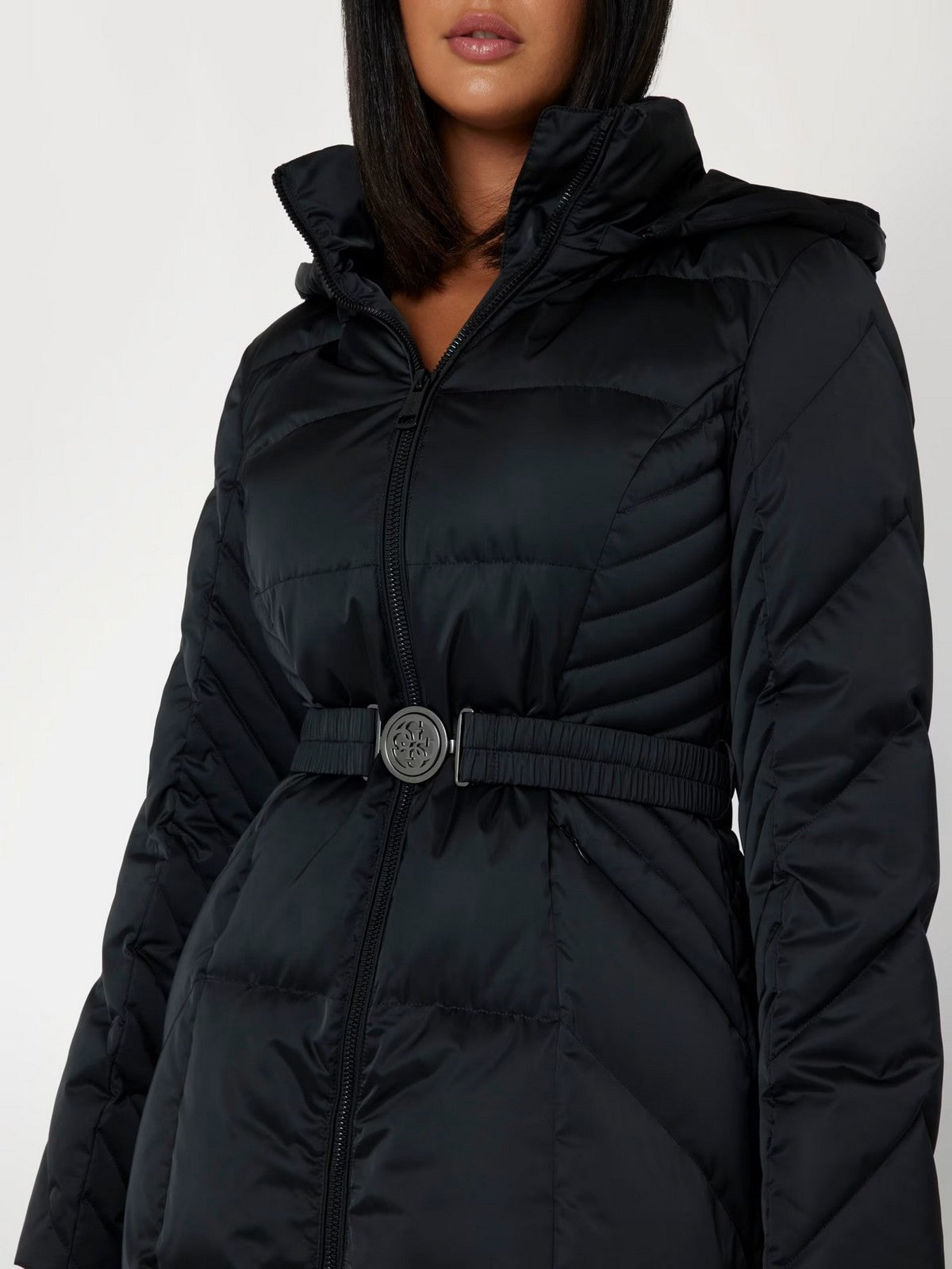 Guess Down Jacket New Olga Long Real Down W4BL41 WEX52 JBLK BLACK