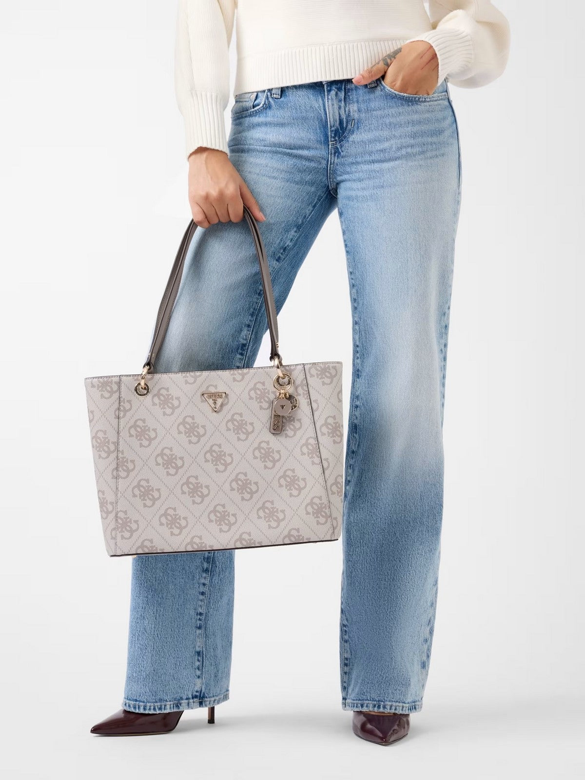 GUESS Borsa Donna NOELLE II TOTE HWSO96 72250 DKO DARK TAUPE LOGO