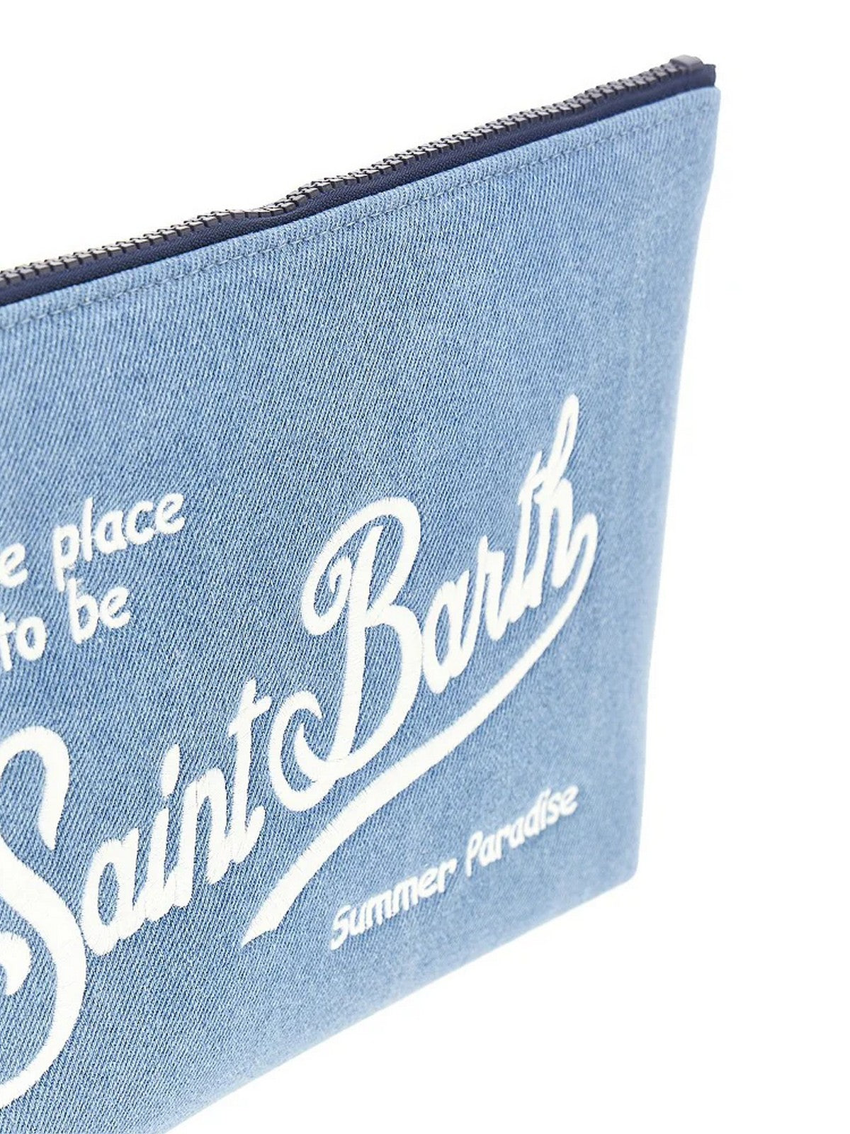 MC2 SAINT BARTH Pochette Unisex adulto  ALINE DENIM L 01759L DENIM LIGHT EMB