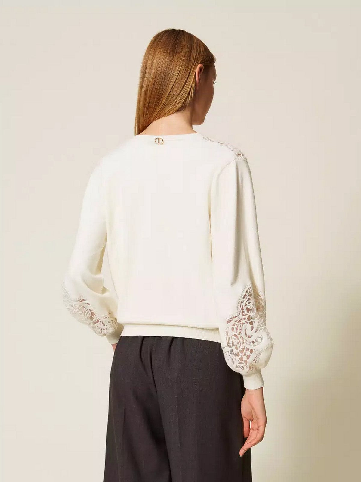 TWINSET Maglione Donna MIX VISCOSE & MESH EMBROIDERED INTARSIA 252TT3440 00282 NEVE