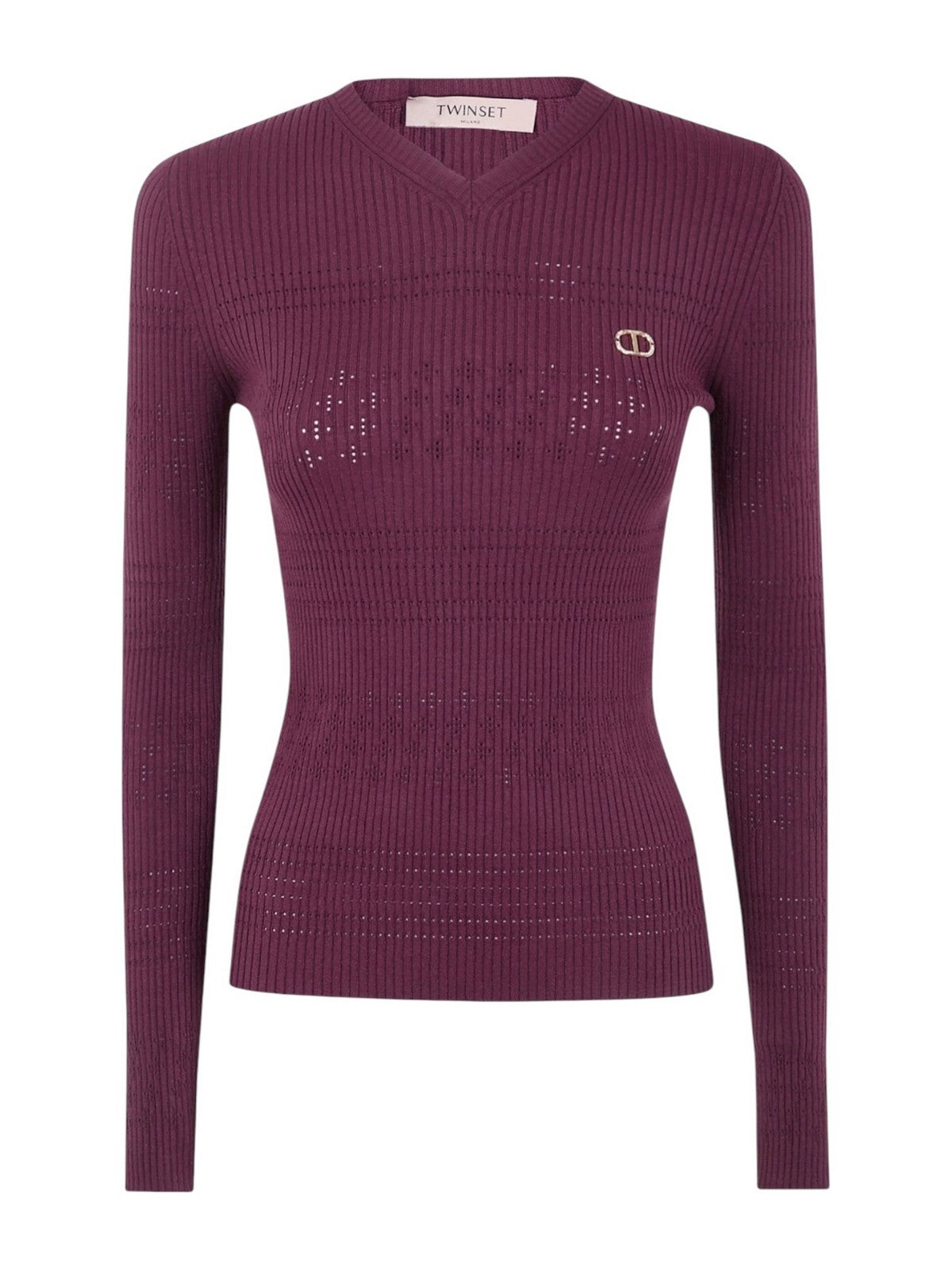 TWINSET Maglione Donna VISCOSE STRETCH TWINSET POINTELLE 252TP3241 05609 WINETASTING