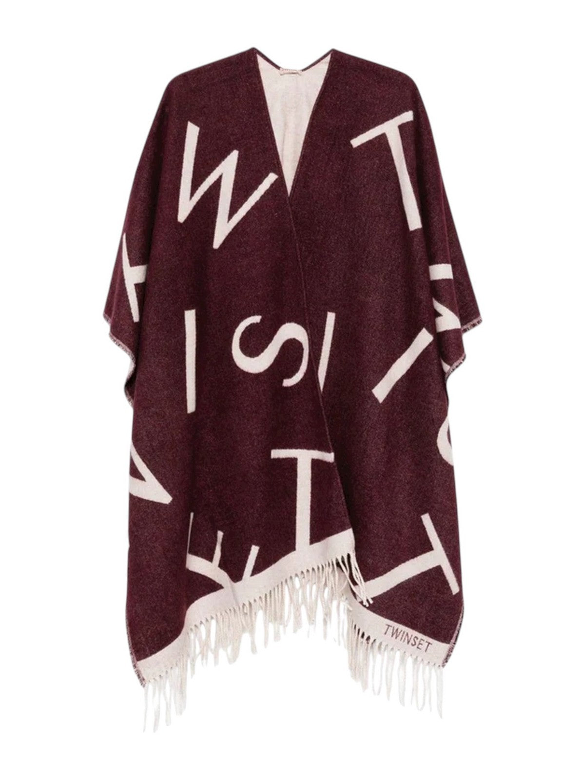 TWINSET Mantella Donna JACQUARD LOGO PONCHO 252TA4220 05609 WINETASTING