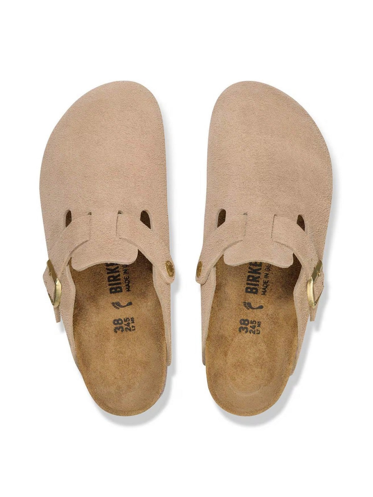 BIRKENSTOCK Sandalo Unisex adulto Boston sandcastle, Suede Leather 1030883 SANDCASTLE