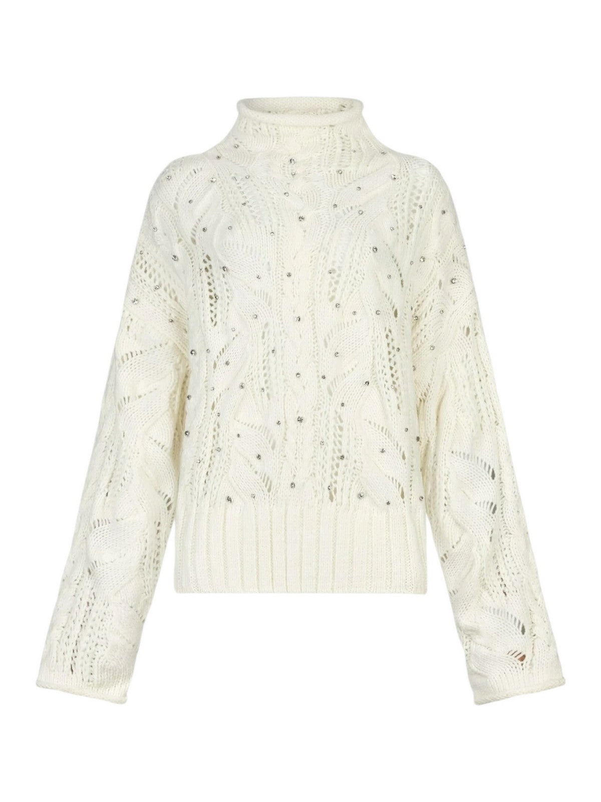 LIU JO WHITE Maglione dolcevita Donna  MF5451MA37R 10701 BIANCO LANA