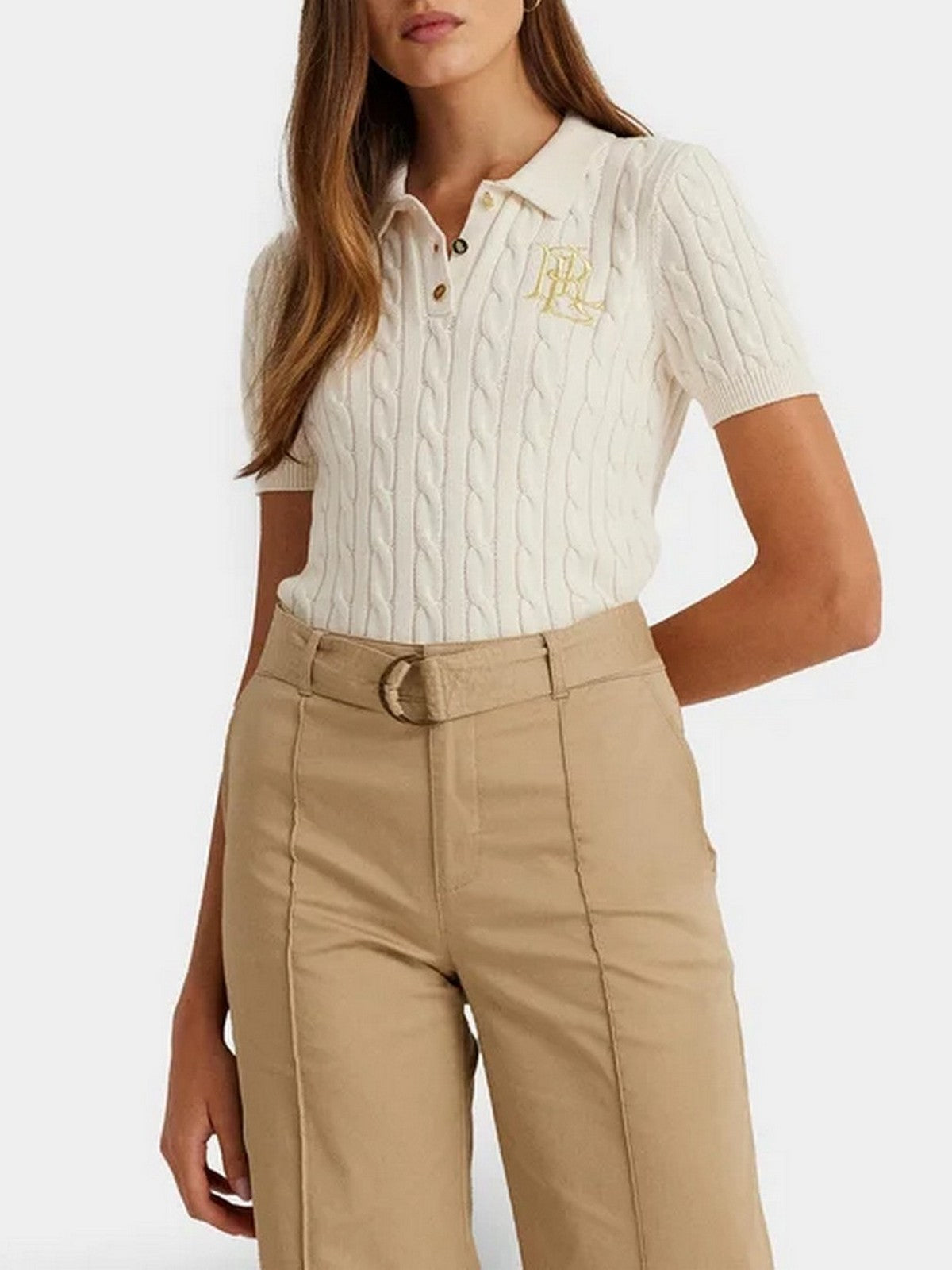 LAUREN RALPH LAUREN Polo Mujer NATRISSA-MANGA CORTA-PULLOVER 200932224 001 MASCARPONE CREMA