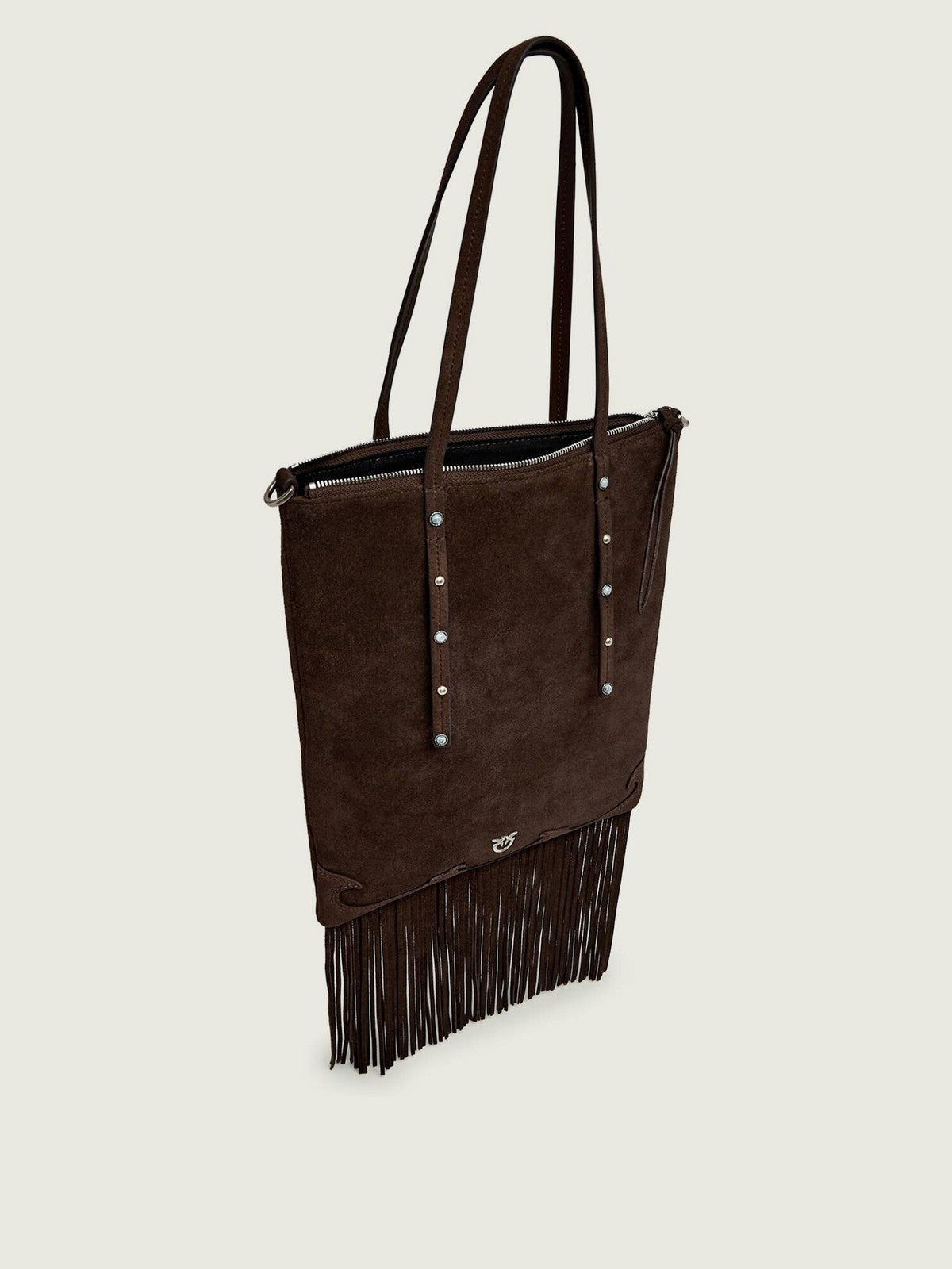 PINKO Borsa Donna MINI SHOPPER FRINGES SUEDE 106666-A0F6 M11O MARRONE-CHICCO DI CAFFE'-OLD S