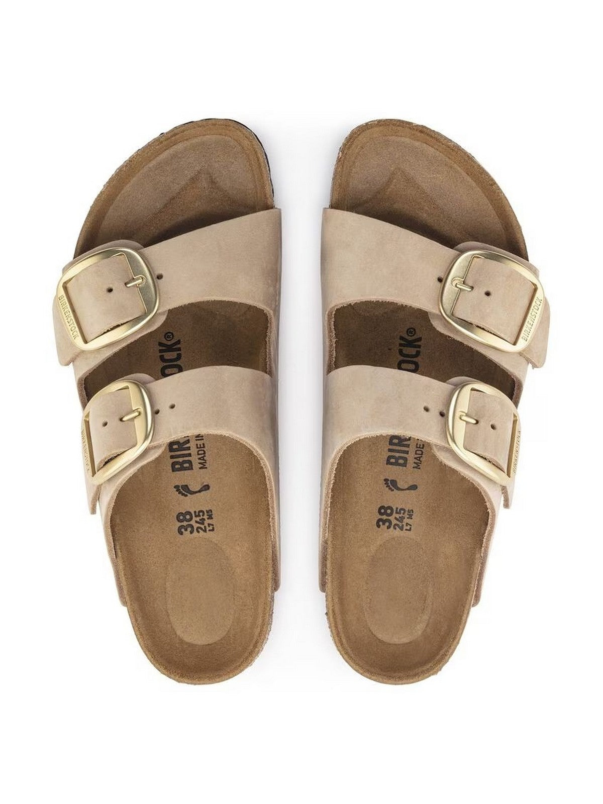BIRKENSTOCK Sandalo Donna Arizona Big Buckle sandcastle, Nubuck Leather 1024064 Beige gioboutiqueweb