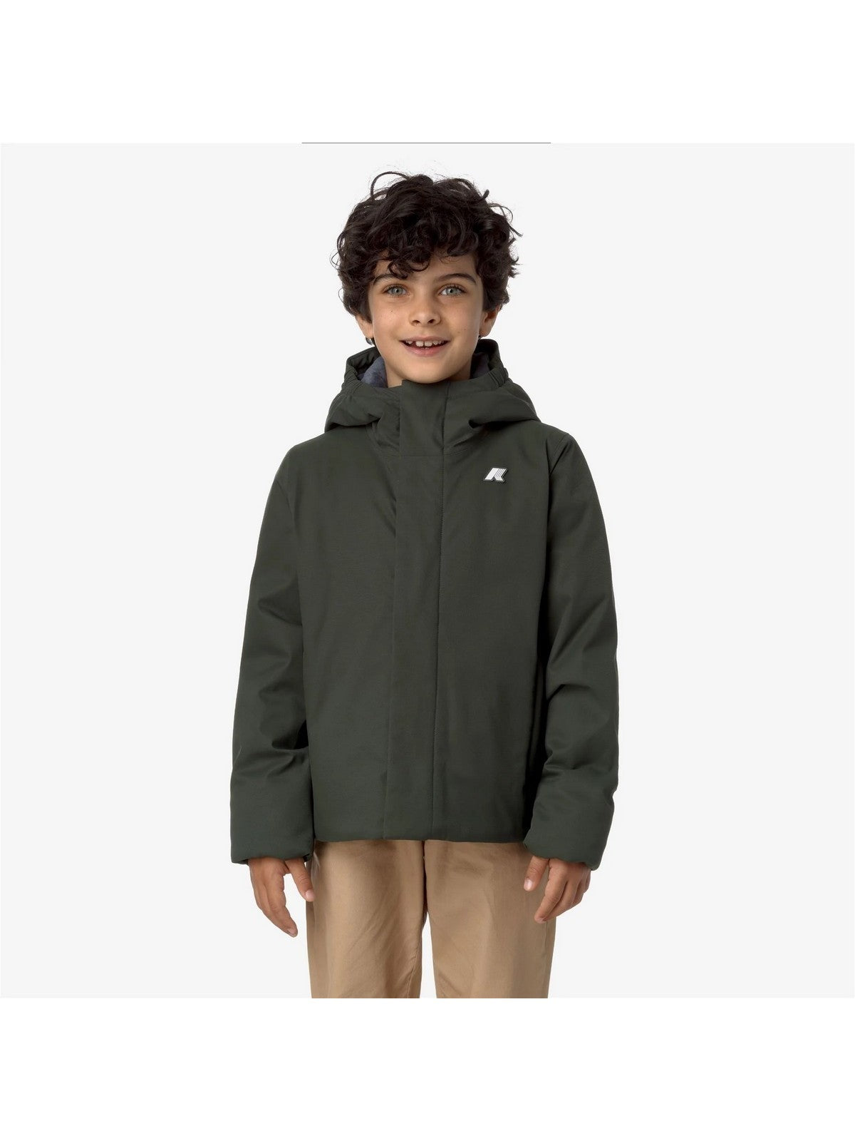 K-WAY Giubbino Bambini e ragazzi P. JACKO TWILL MARMOTTA K1128FW AL7 GREEN B-BLUE A