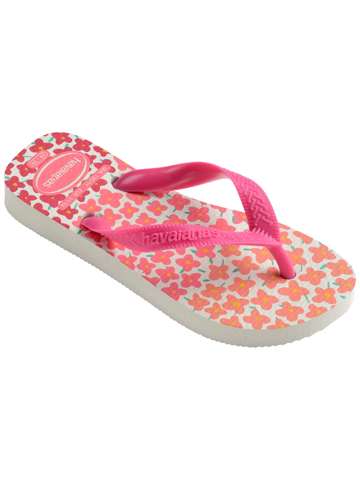 Havaianas Flip Flops Mädchen und Mädchen haben. Kinder Flores 4000052.7026 Weiß