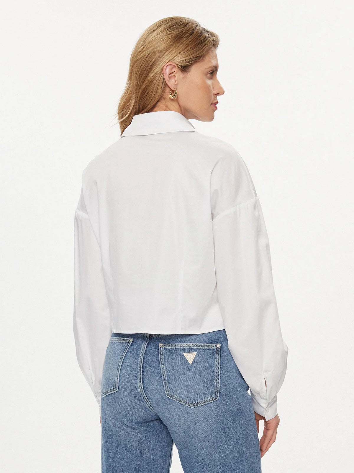 GUESS Camicia Donna Ls Dea Bowed Shirt W4RH59 WE2Q0 G011 Bianco