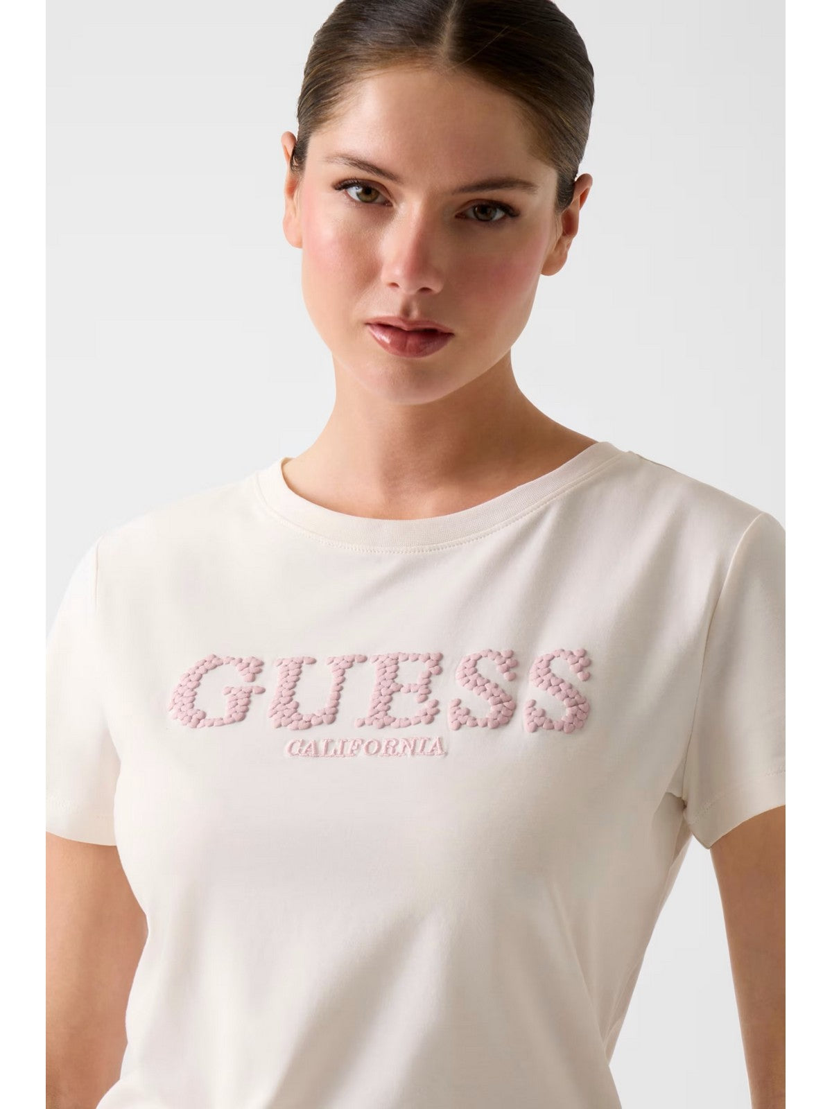GUESS SPORT T-shirt Donna GIUDITTA CN SS T-SHIRT V6RI11 J1314 G012 CREAM WHITE