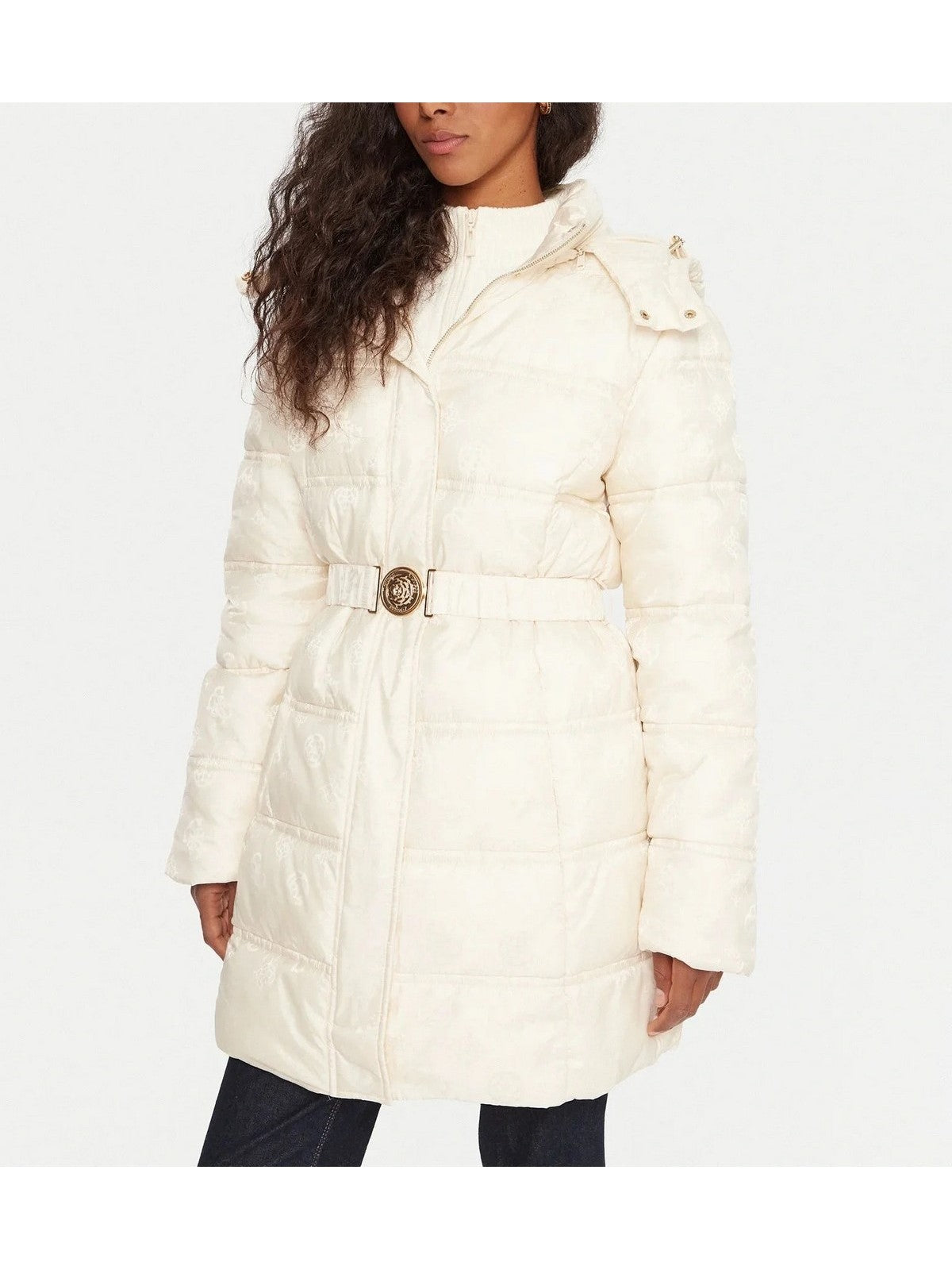 GUESS Piumino Donna IMMA LOGO MIDI PUFFER W5BL44 W2912 G1F7 VANILLA BLUSH