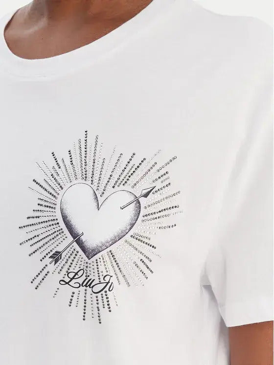LIU JO WHITE T-shirt Donna  WA6163JS904 P9689 Bco cupid LiuJo