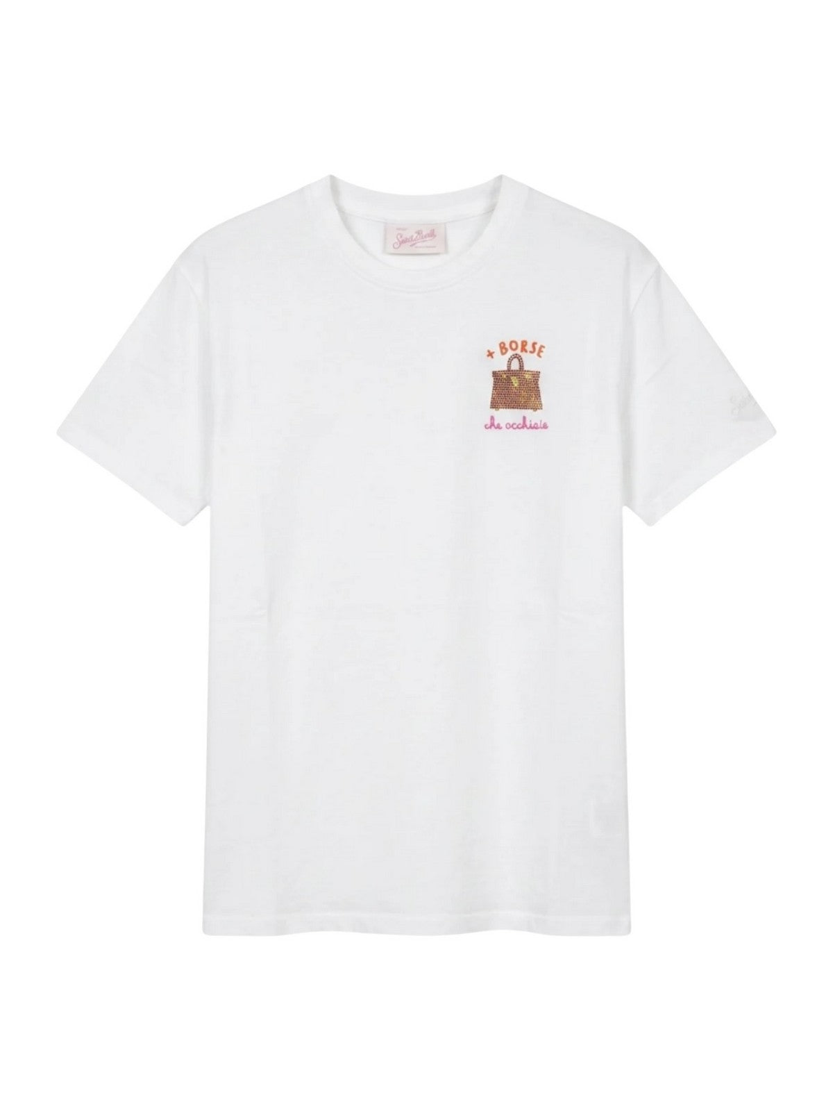 MC2 SAINT BARTH T-shirt Donna  EMILIE 08579L BORSE OCCHIAIE 01N STRASS EMB