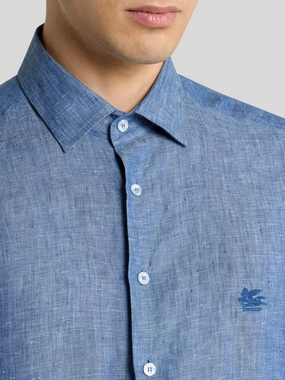 ETRO Camicia Uomo SHIRT ROMA LOGO MRIB0002 99TU3F3 B0068 Blu