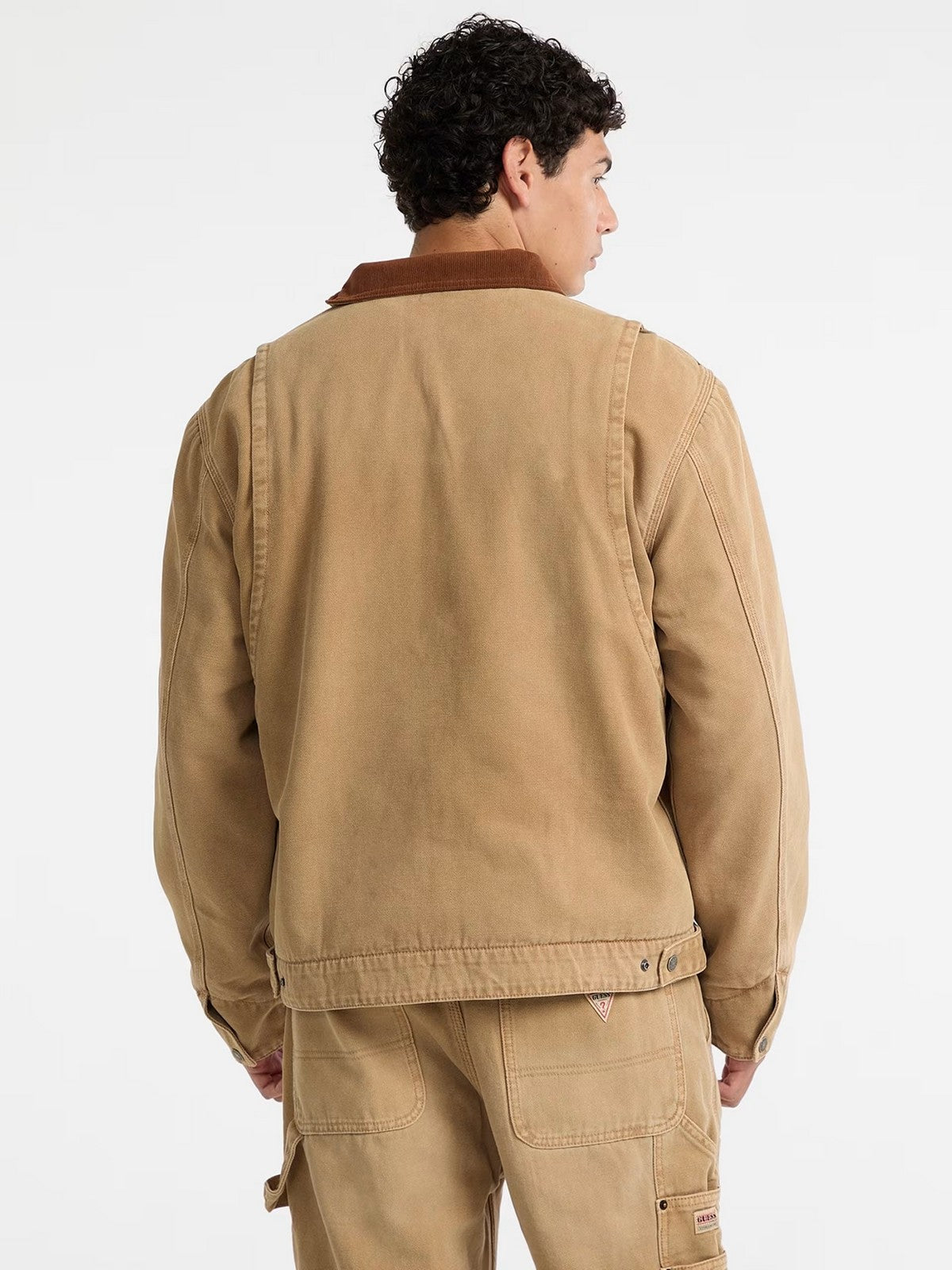 GUESS Giubbino Uomo GO WORK DETAIL JACKET M5BN61 WG163 G1K9 HERB TAN