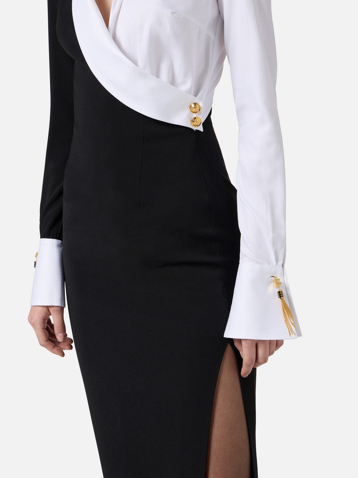 ELISABETTA FRANCHI Abito Donna  ABR0557E2 222 NERO/BIANCO