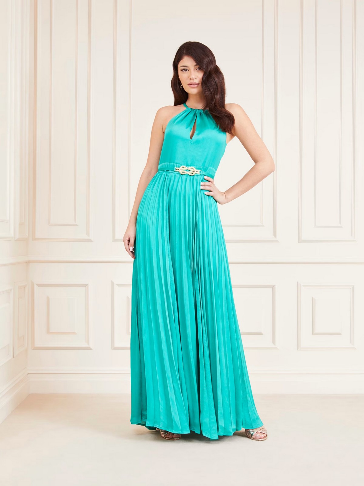 MARCIANO Abito Donna MINA LONG DRESS SOLI 4GGK14 7089A A73D Verde gioboutiqueweb