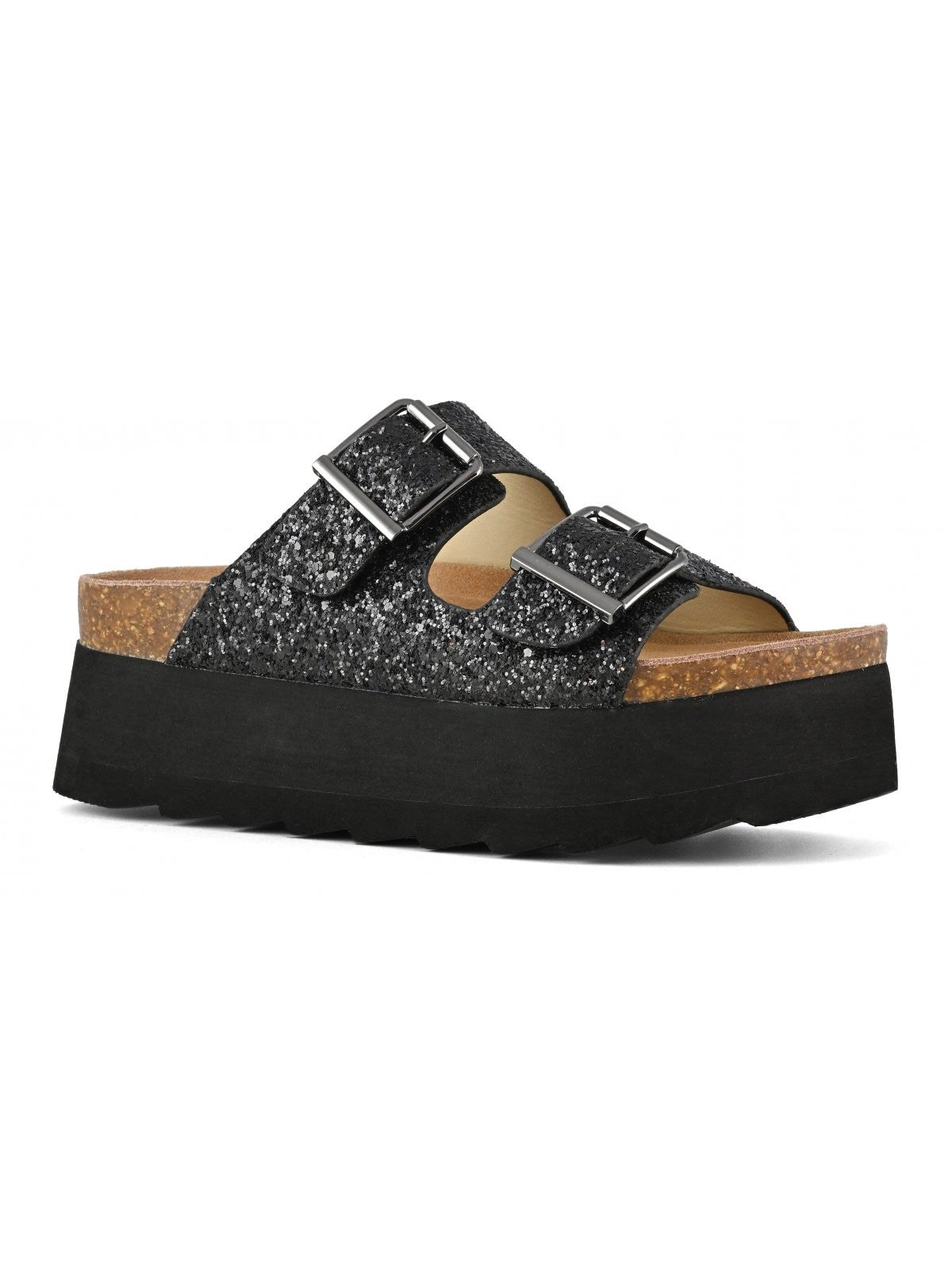 COLORS OF CALIFORNIA Sandale Sandale plateforme femme en paillettes HC.BES22 NBLA Noir