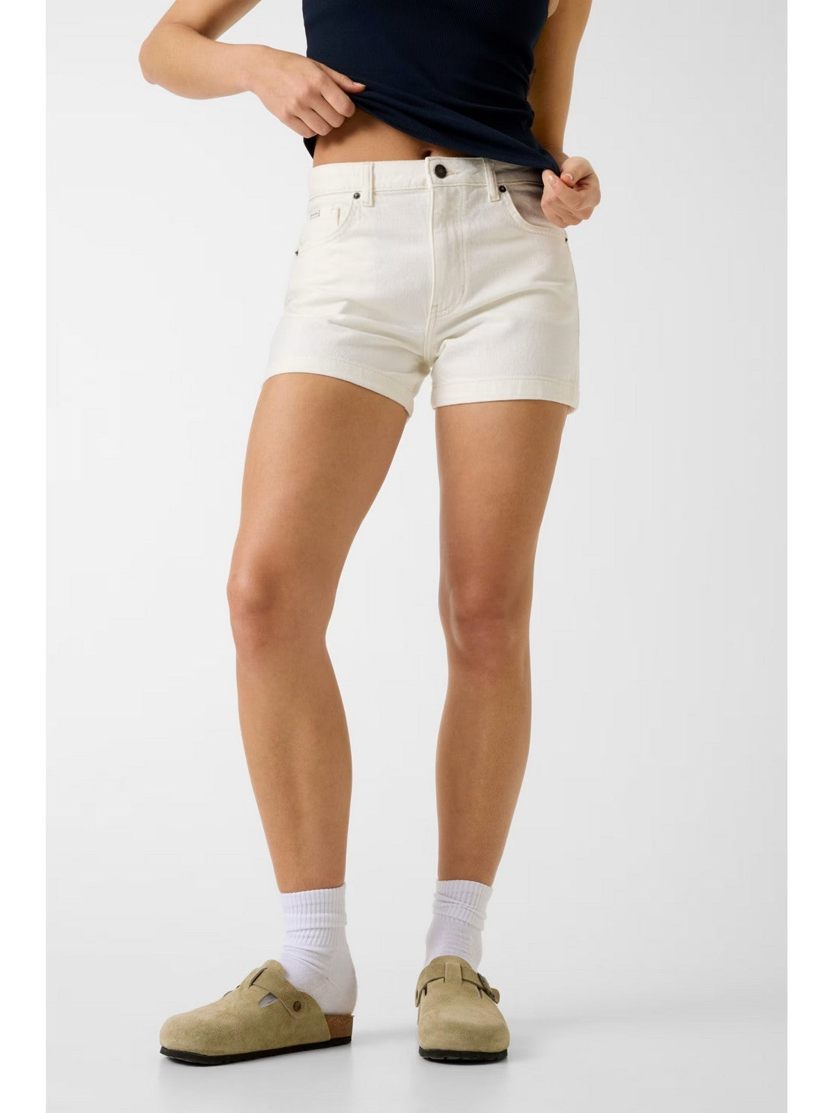 GUESS Pantaloncino Donna GJ HIGHWAIST MOM SHORT W5GD0S D5M62 GJWI GJ NATURAL WHITE