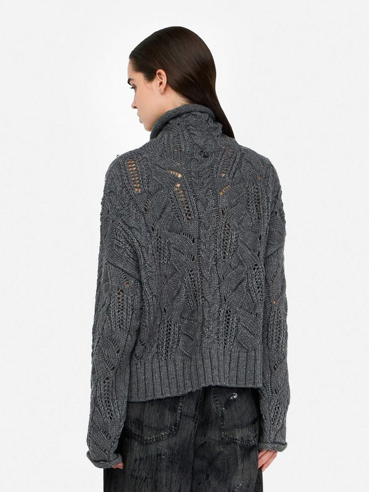 LIU JO WHITE Maglione dolcevita Donna  MF5451MA37R 02050 GRIGIO MD.MELANGE