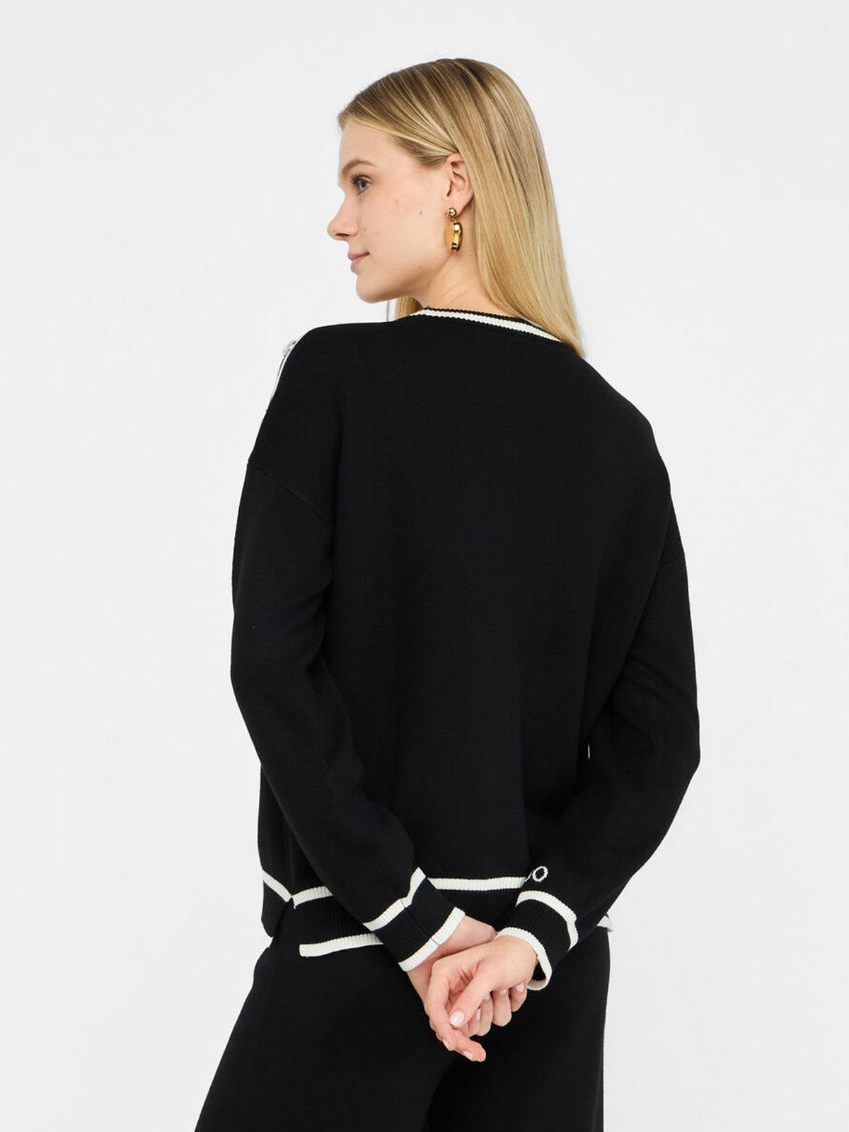 LIU JO SPORT Maglione Donna  TF5230MS59L 03N66 Nero/bianco latte