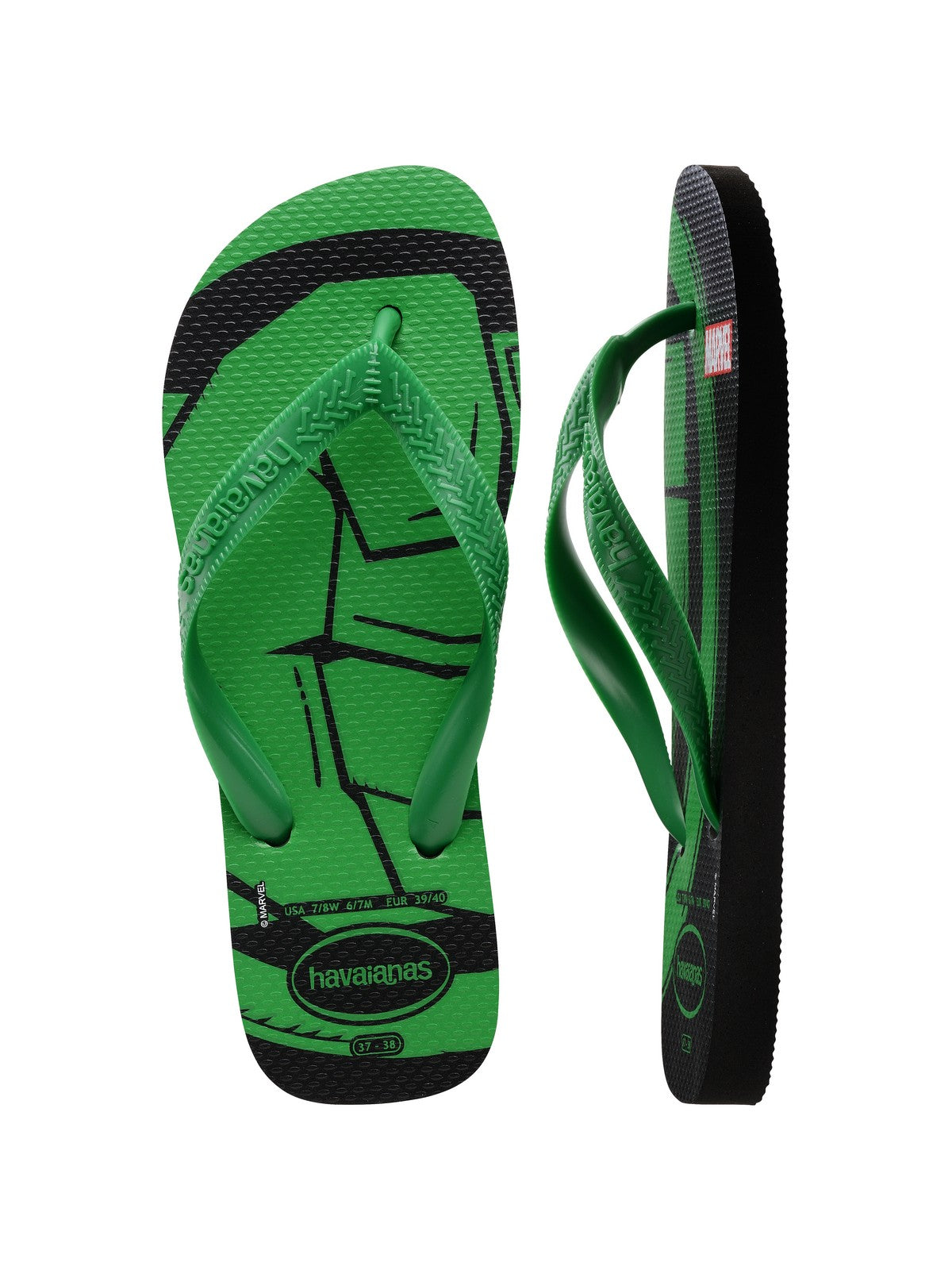 HAVAIANAS Tongs pour hommes Hav. Haut Marvel Logomania 4146953.5579 Noir