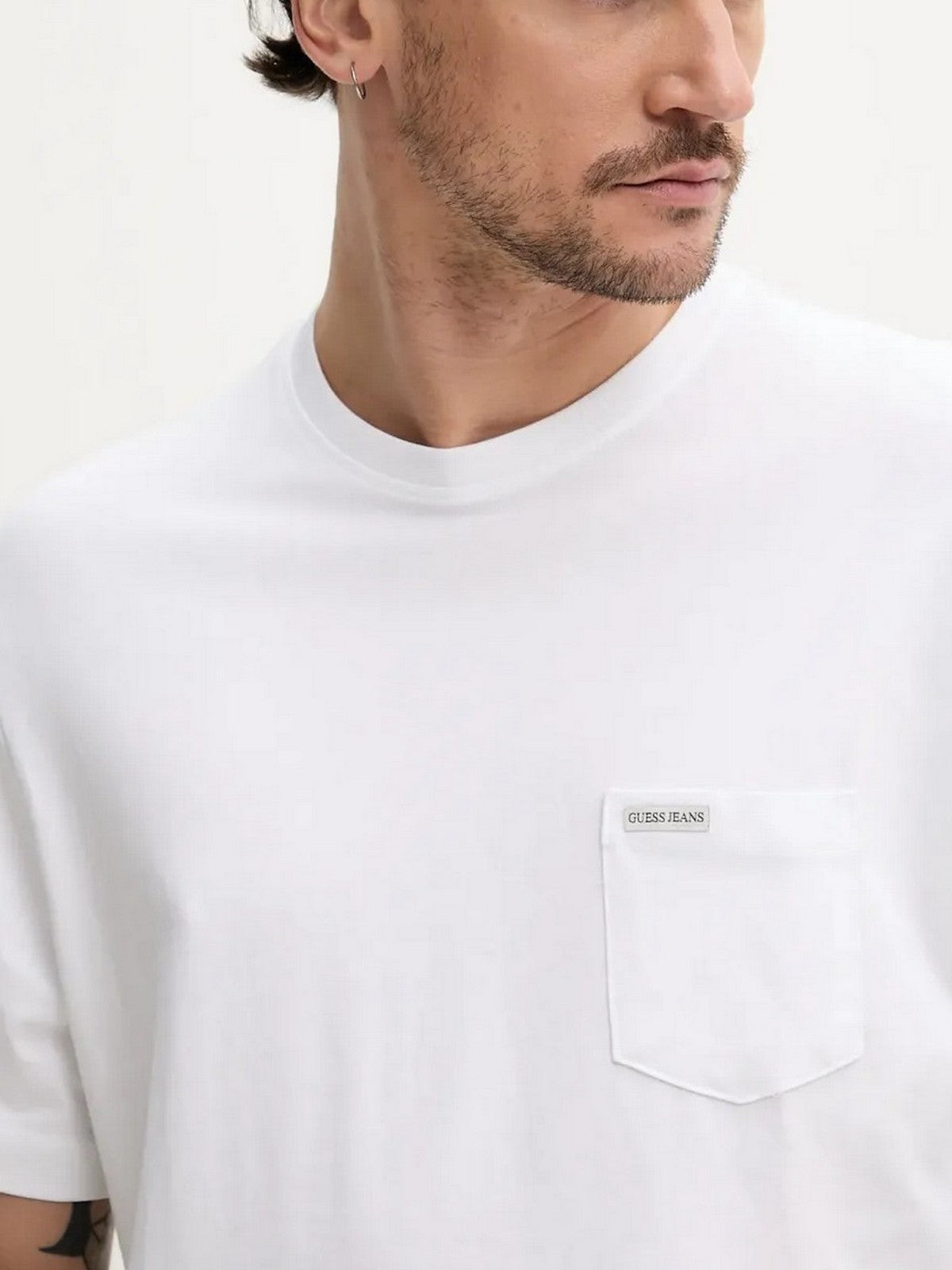 GUESS T-shirt Uomo GJ SS CN REG PKT TEE M5RI74 K8FQ4 G011 PURE WHITE gioboutiqueweb