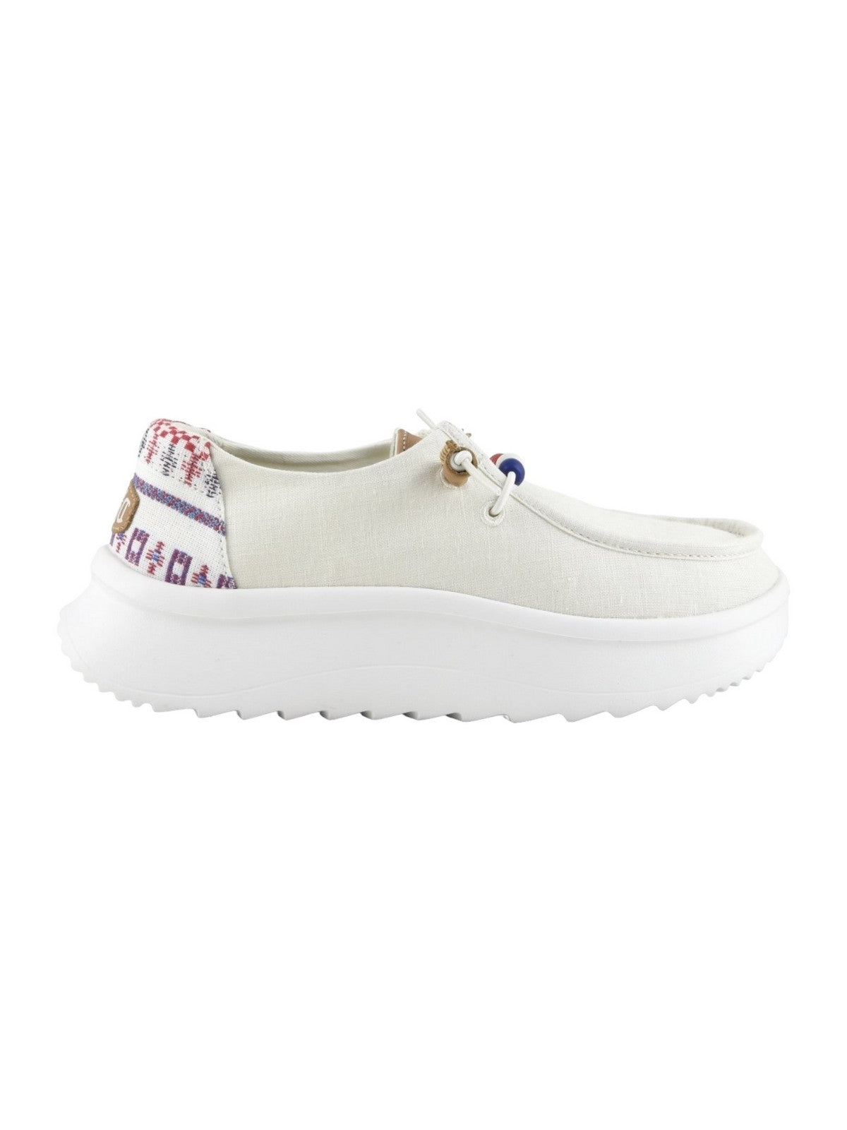 HEY DUDE Mocassins Femme Wendy Peak Baja Stripe HD.40739 100 Blanc