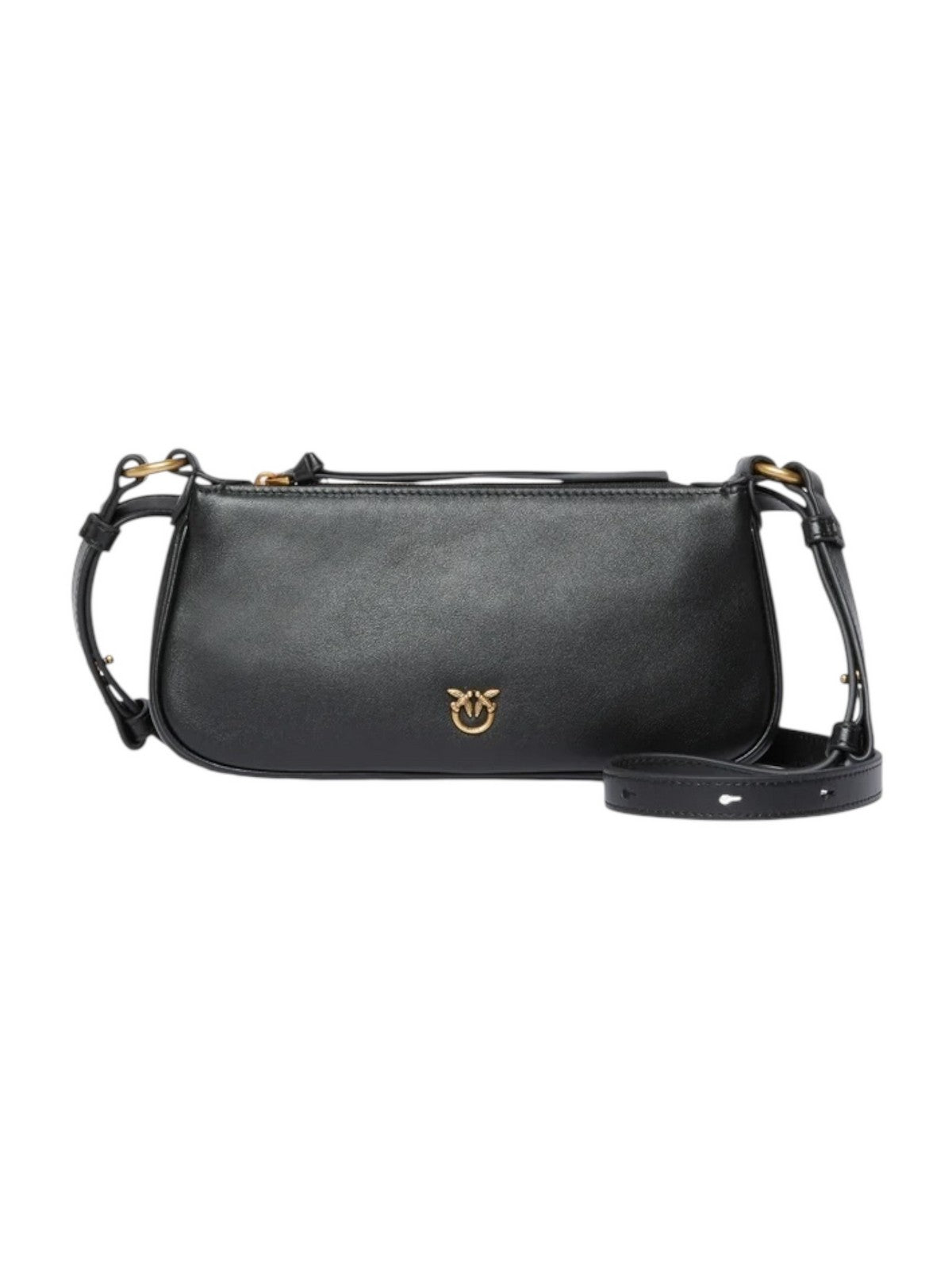 PINKO Borsa Donna HALF MOON HORIZONTAL MINI VITE 105069-A0QO Z99Q NERO-ANTIQUE GOLD