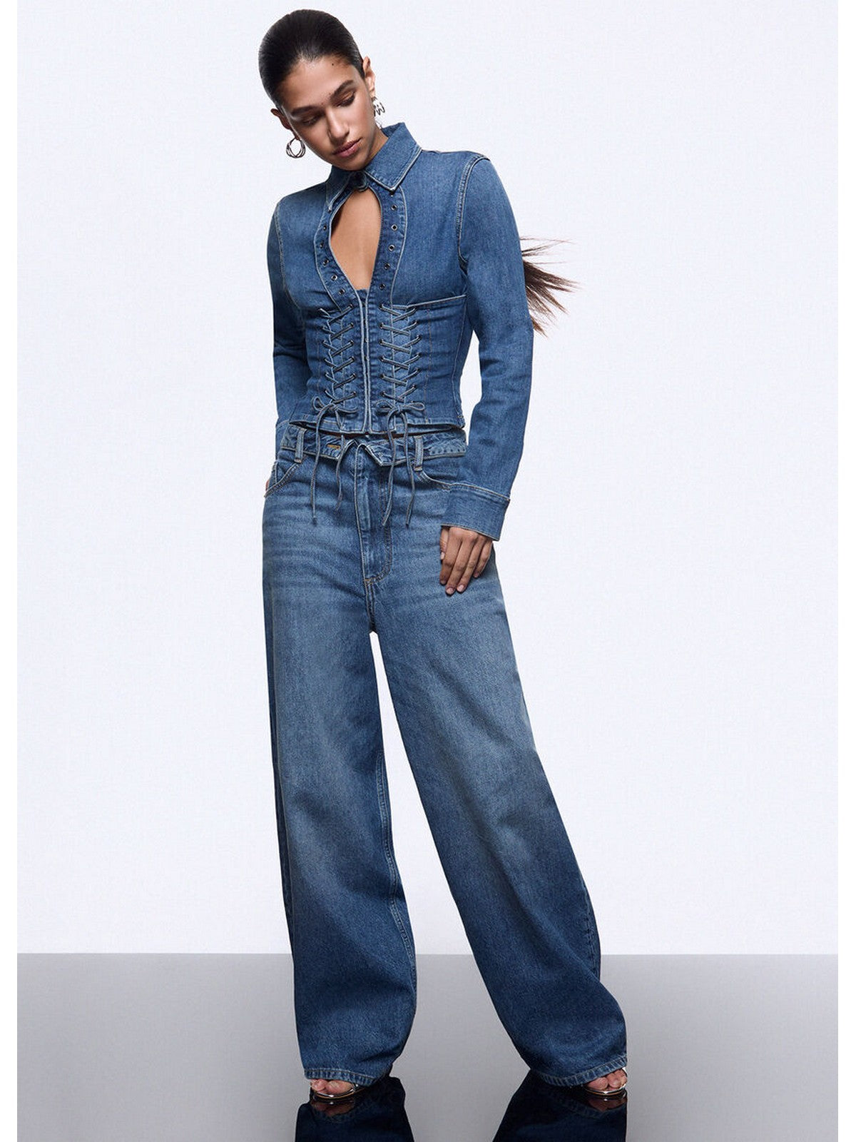 LIU JO feat. ELODIE Jeans Donna  UA6510D0400 79157 Den.md.Blue intrecci