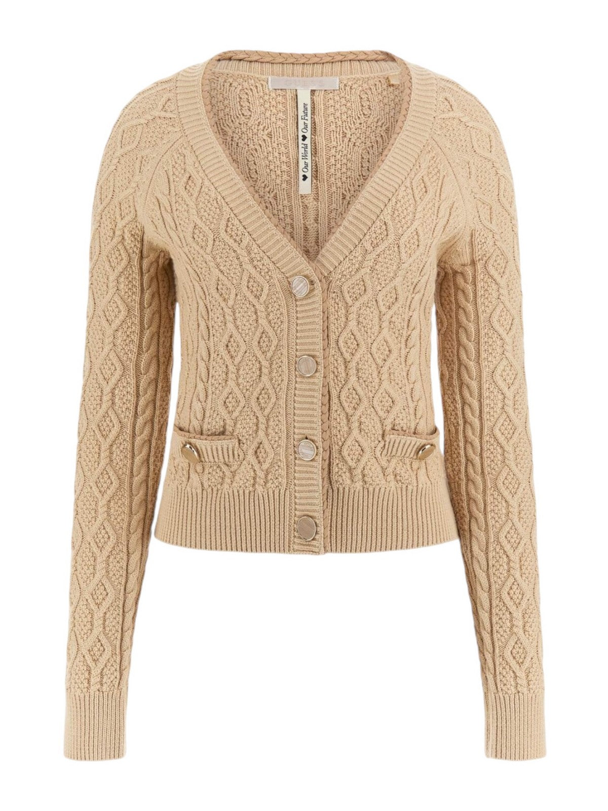 GUESS Cardigan Donna ISABELLE LS VN CARDI SWTR W4YR22 Z37L1 G1L7 Marrone gioboutiqueweb