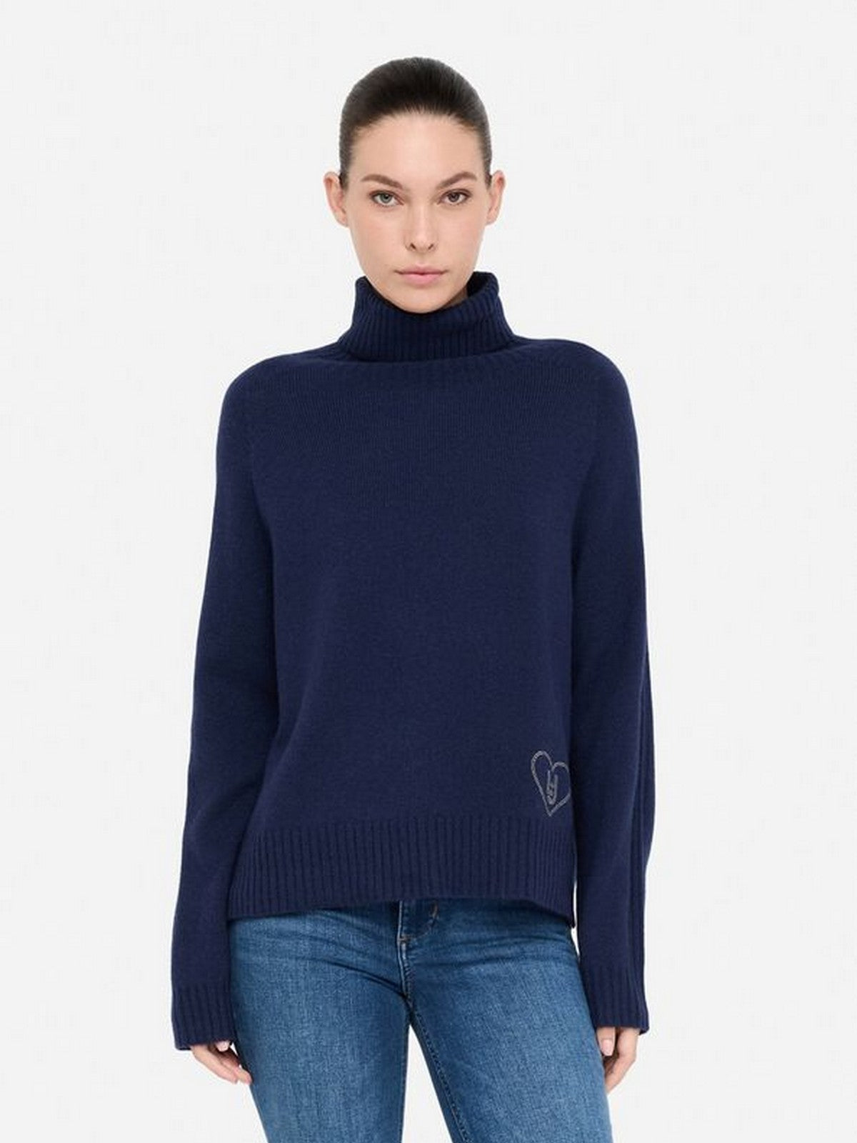 LIU JO WHITE Maglione dolcevita Donna  MF5445MS76L 93932 Navel blue