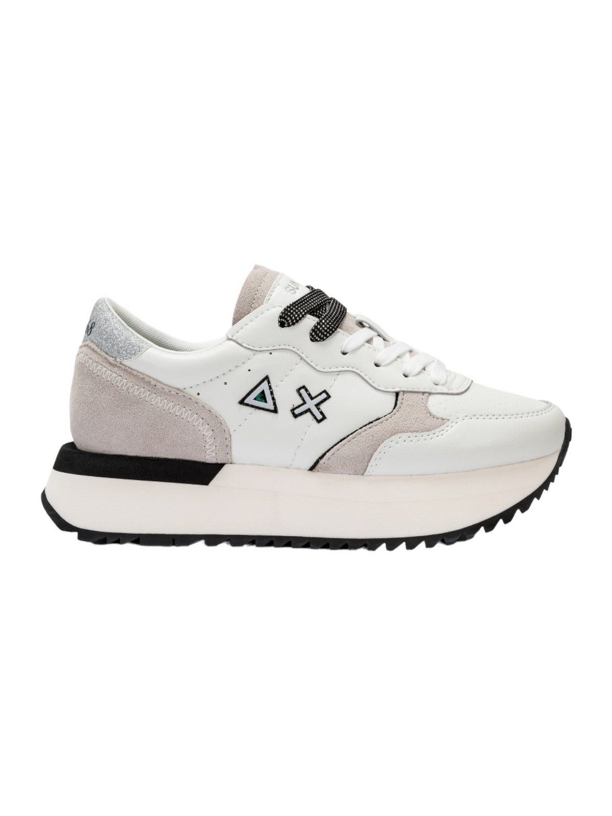 SUN68 Sneaker Running Big Ally In Pelle/ecopelle, Colore Bianco Panna, Donna, Taglia 36, Modello D25SU06 Z44215 - 2