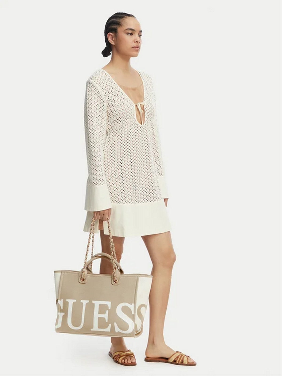 GUESS Borsa Donna GUESS LOGO BEACH MAXI BAG E6GZ03 WP750 G1ET SAND GRAIN