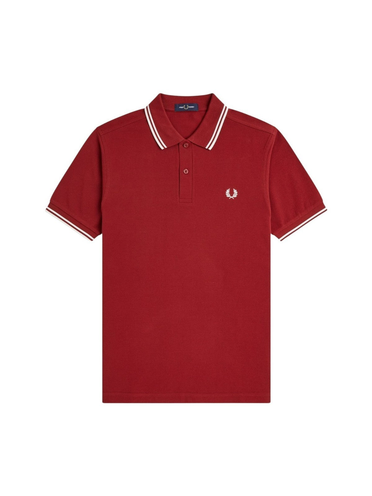 FRED PERRY Polo Uomo FP TWIN TIPPED FRED PERRY SHIRT FP-M3600P-57 07B BURNTRED/SNWHT