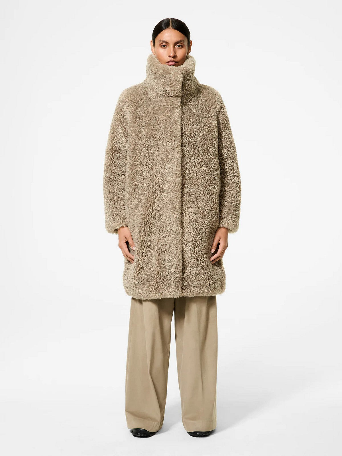 RRD Cappotto Donna lamb hybrid coat wom jkt W25573 87 87 TABACCO