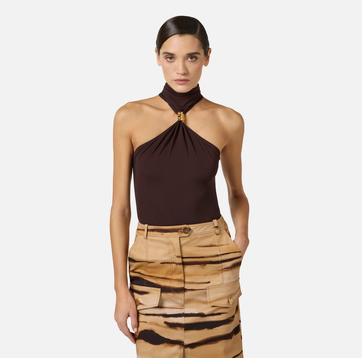 ELISABETTA FRANCHI Body Donna  BO01761E2 EV9 DARK CHOCOLATE