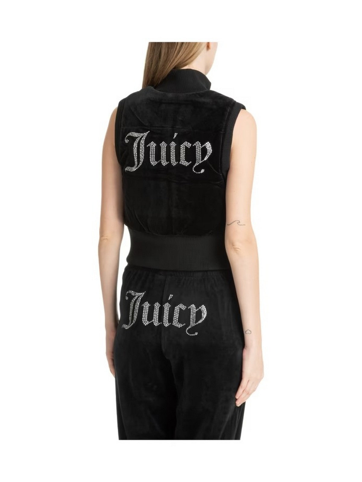 JUICY COUTURE Gilet Donna Thunder 00S Velour Gilet VIJH80456WPFJ00 Nero gioboutiqueweb