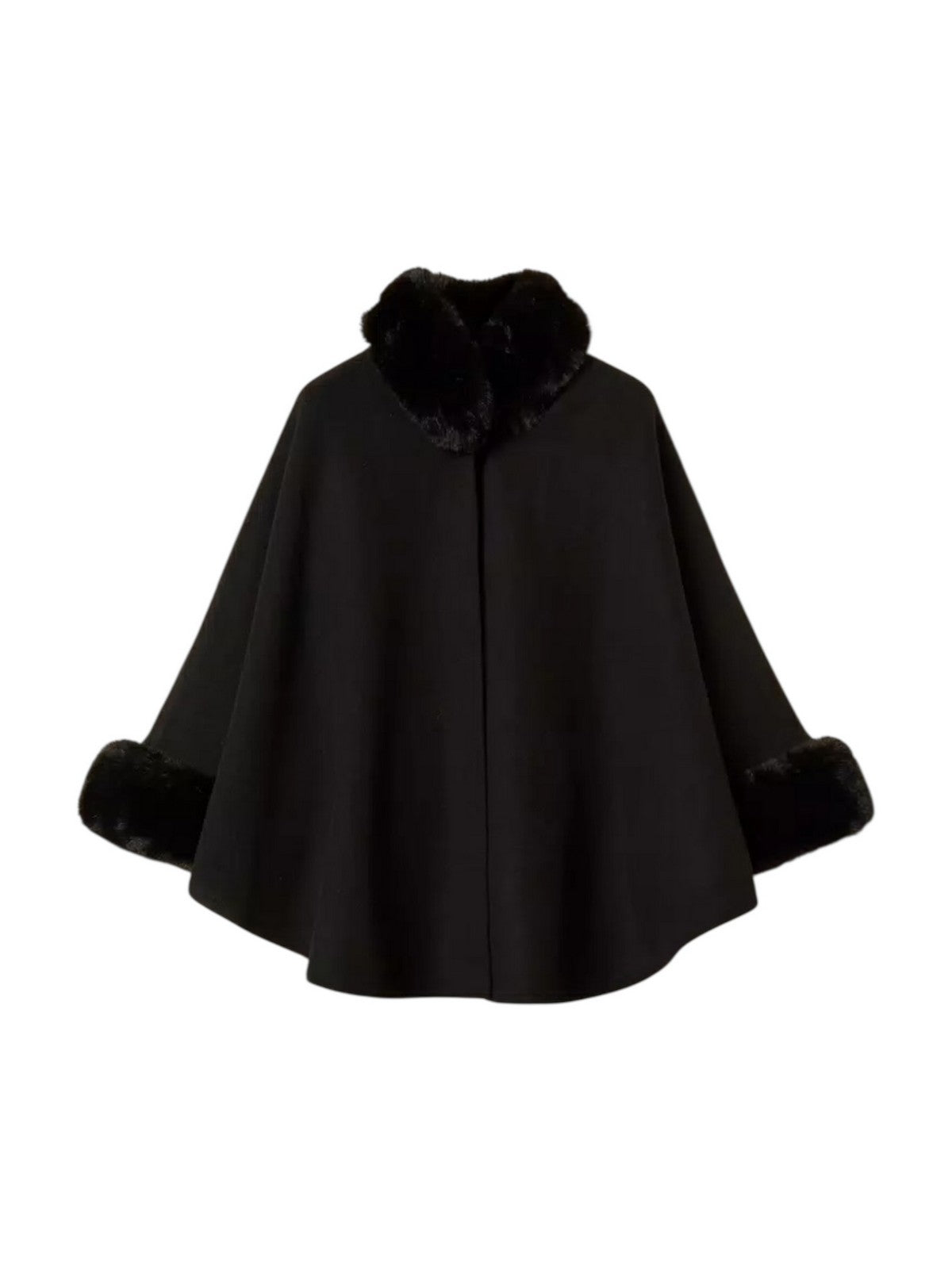 TWINSET Mantella Donna LONG FIBER PONCHO 252TO5130 00006 Nero