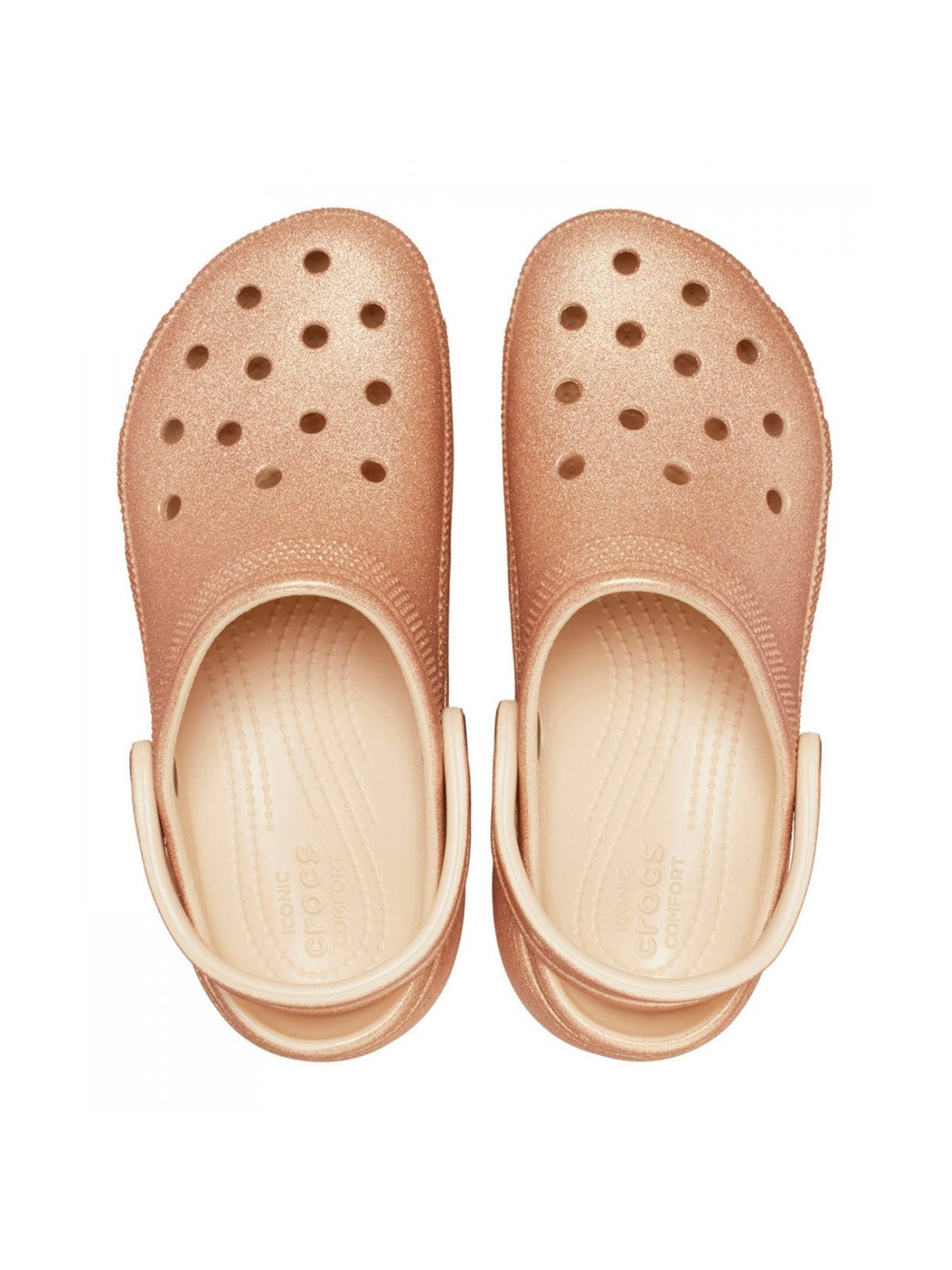 Crocs ciabatta femme plate-forme classique paillette CLG W 207241 2DS beige