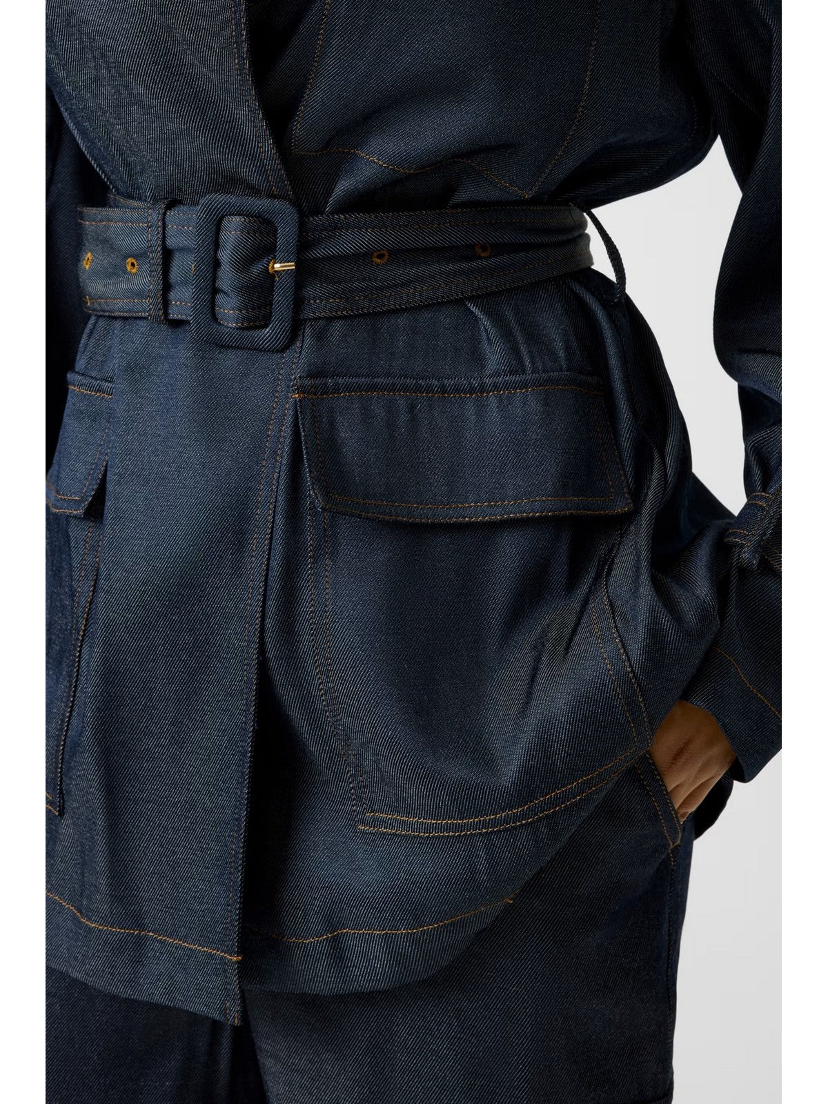 GUESS Giubbino Donna REGINE SHORT FLUID TRENCH W6RL50 WL842 FB6C INDIGO BLUE