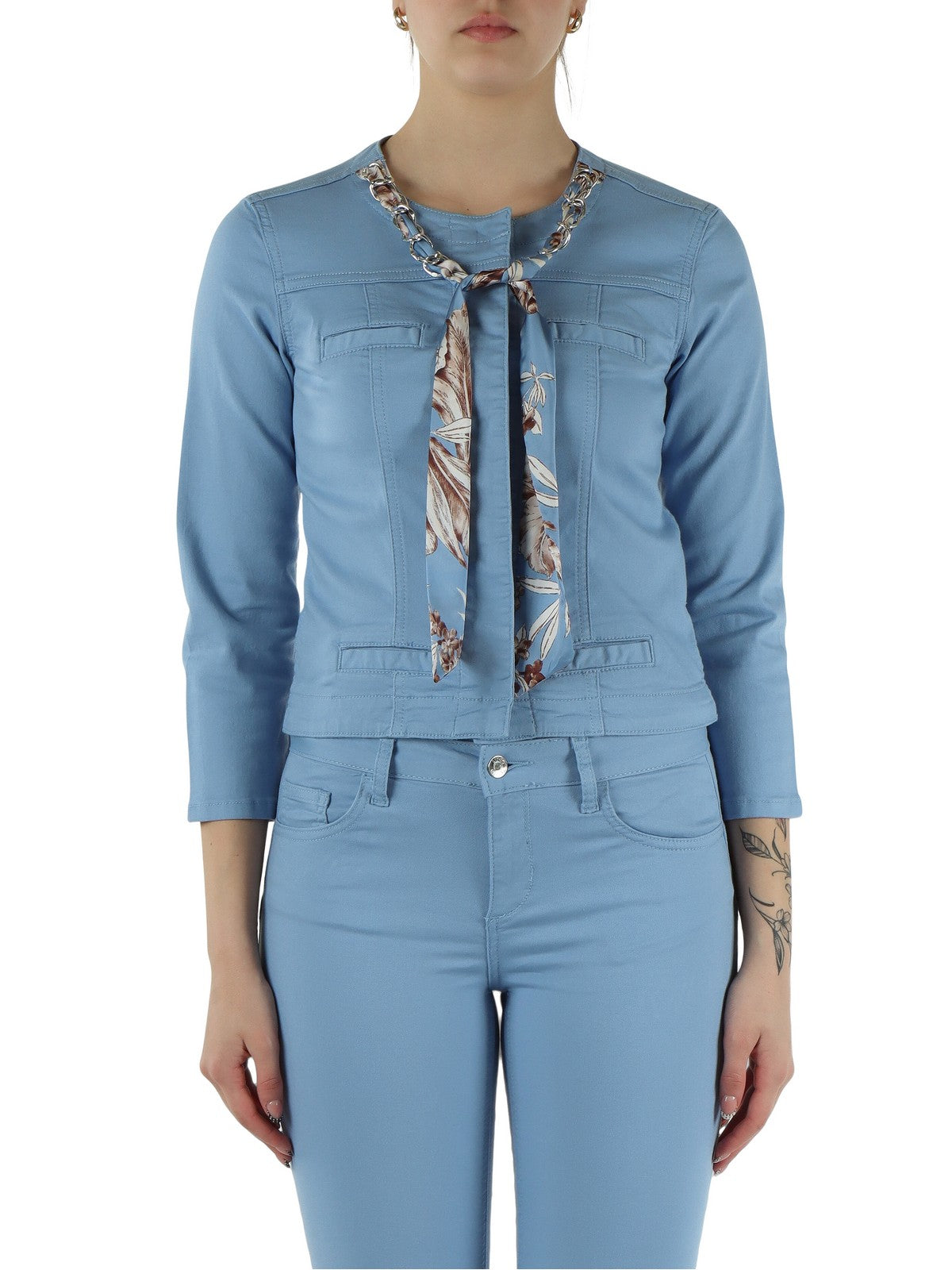 LIU JO WHITE Giubbino Donna  WA6262T367A P9258 Brig.blue wave flowe