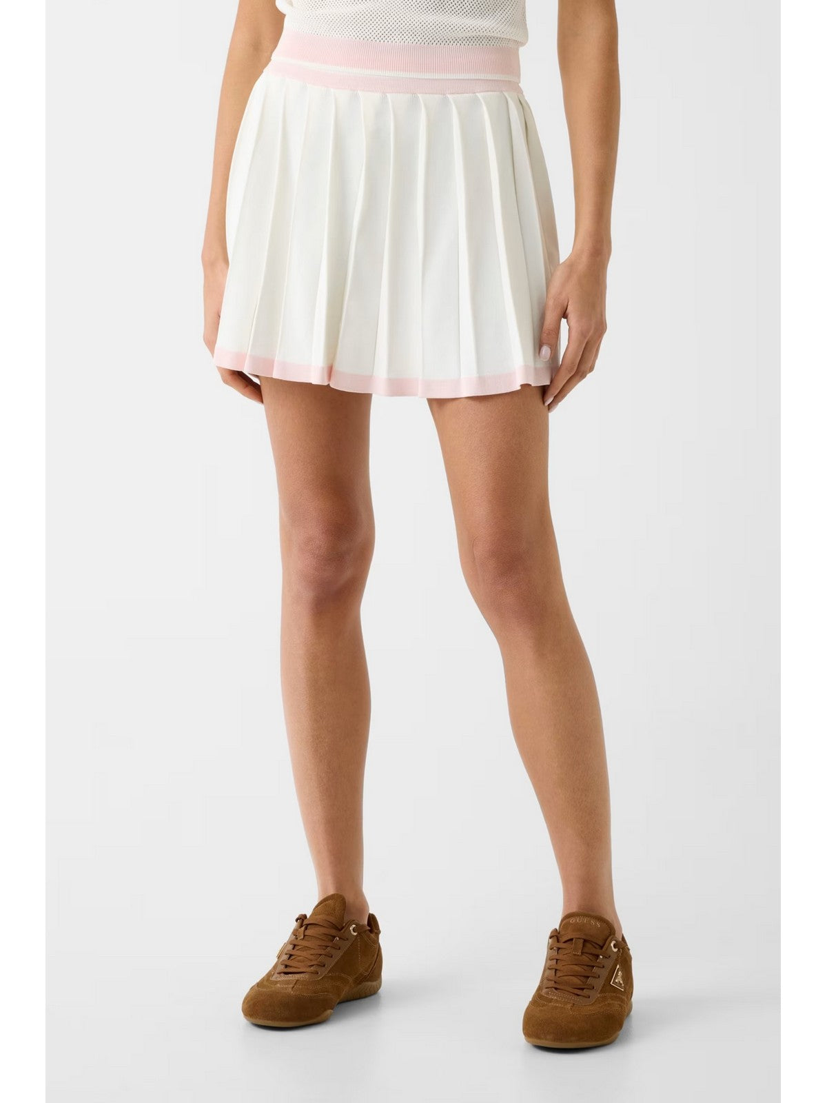 GUESS SPORT Gonna Donna GABRY PLEATED SKIRT SWTR V6GD04 Z0649 A10F NEIGE WHITE