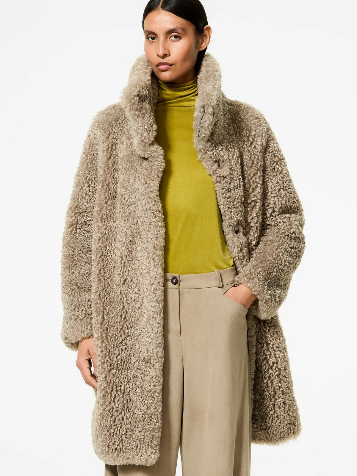 RRD Cappotto Donna lamb hybrid coat wom jkt W25573 87 87 TABACCO