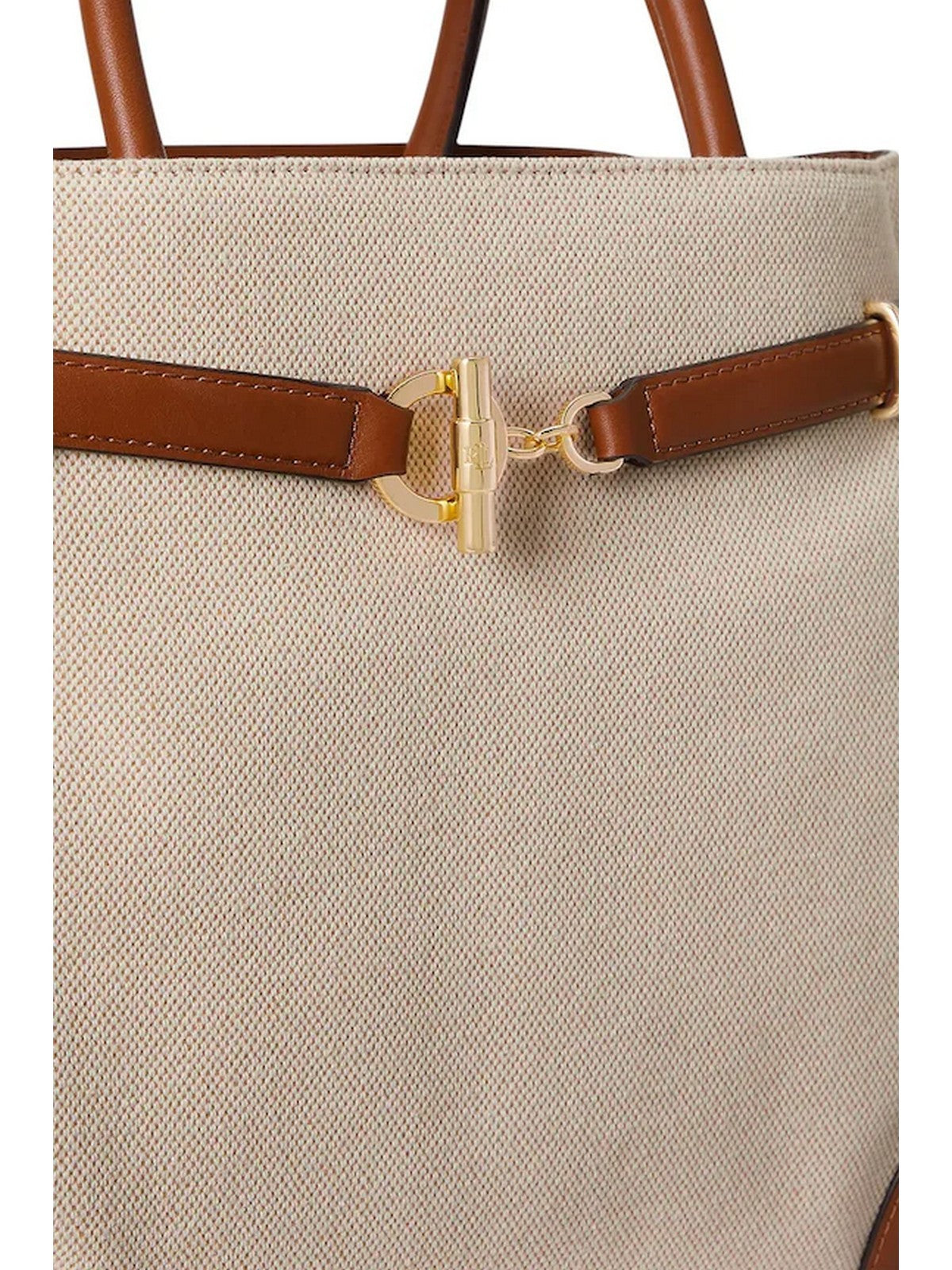 LAUREN RALPH LAUREN Borsa Donna BLKE LG SCHL-SATCHEL-LARGE 431P04296 005 NTRL/BUFF CANVAS/LAUREN TAN